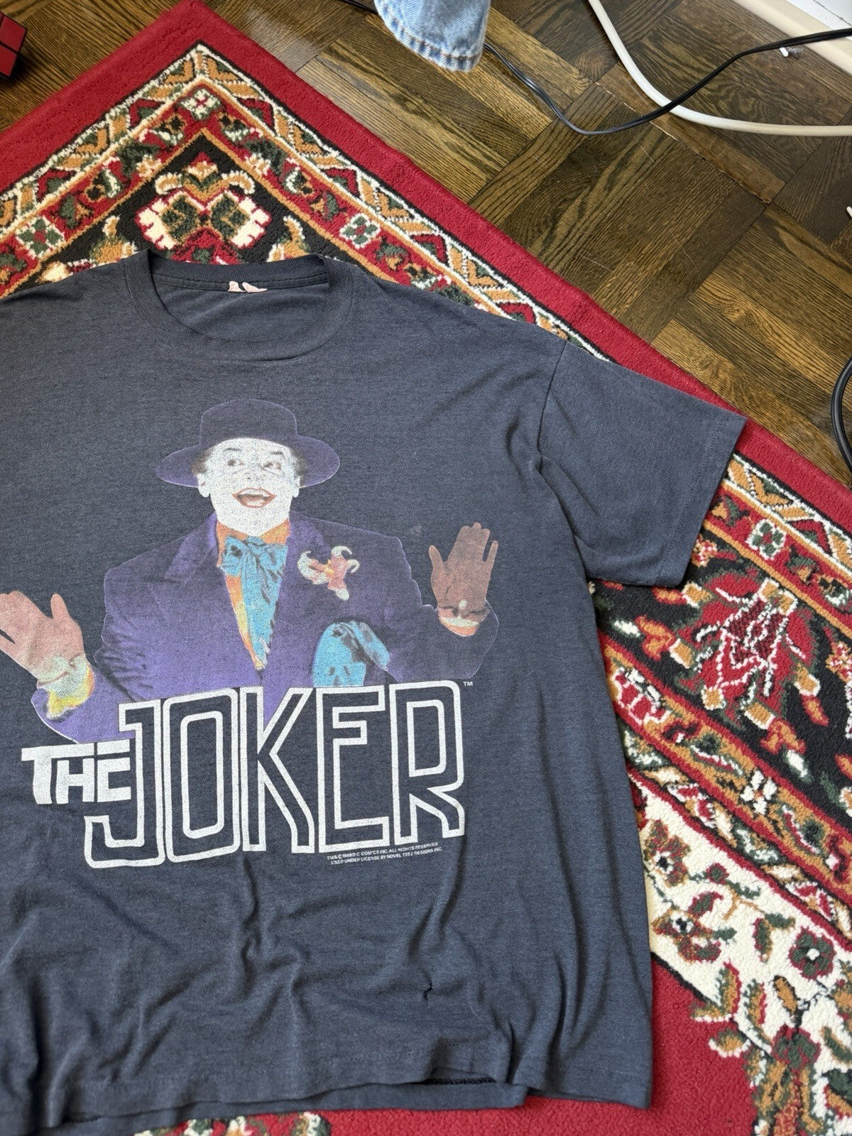 Vintage The Joker 1989  Print Batman Movie Promo Tee L 80s 90s Shirt