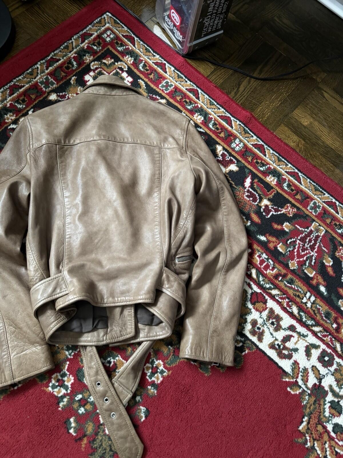 ALLSAINTS Wyatt Lambskin Leather Biker Jacket - Brown - 6 US
