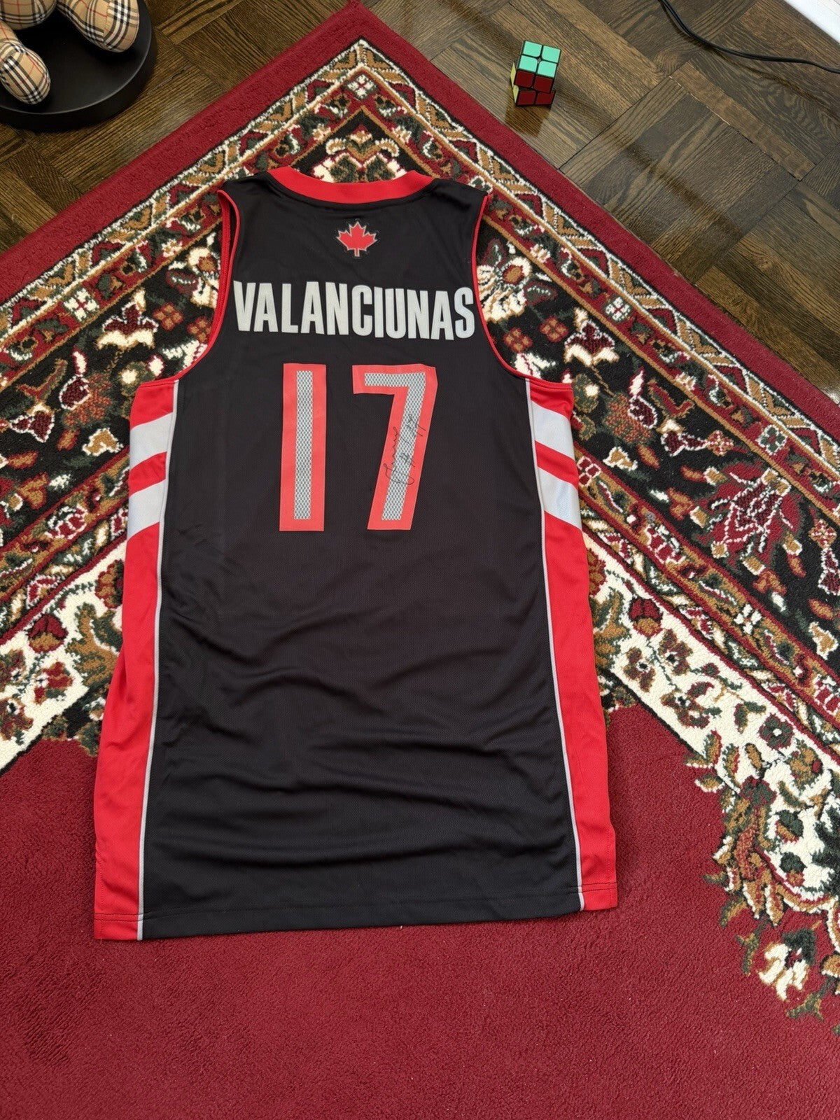Jonas Valanciunas Signed Autograph Toronto Raptors Jersey NBA Canada Nuggets
