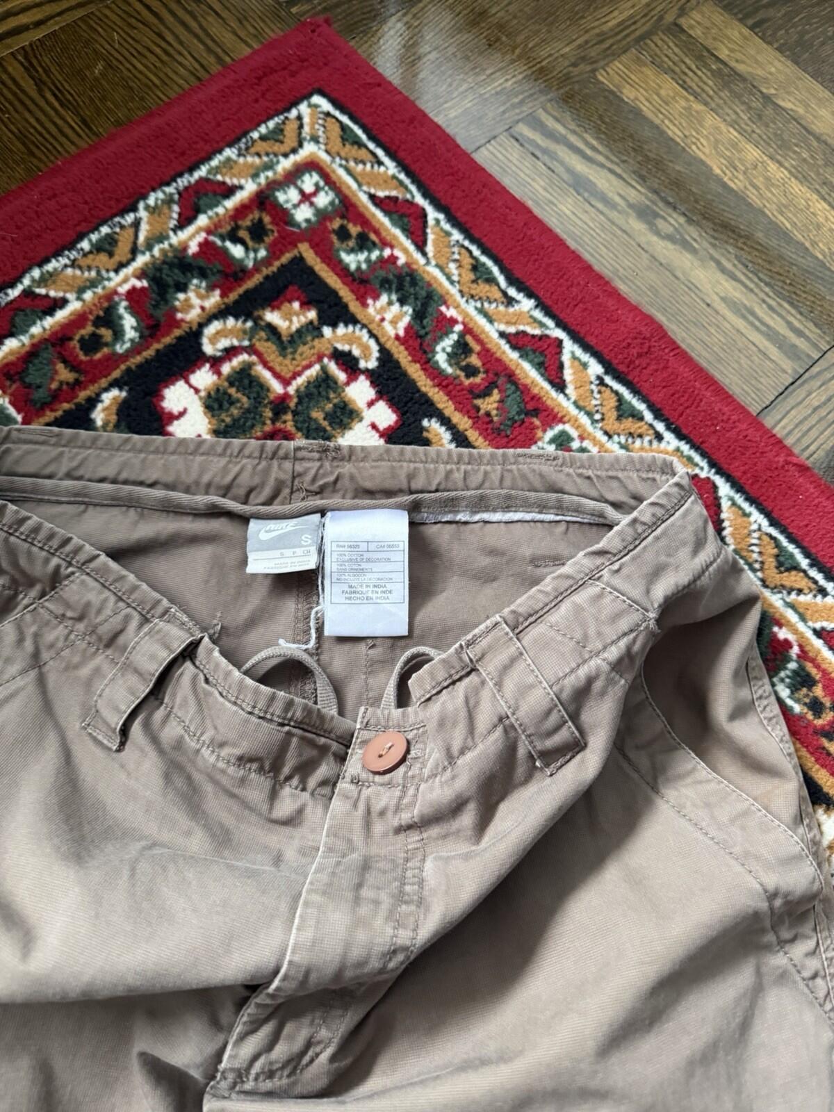 Vintage Nike Y2K Cargo Baggy Pants Olive Green Size S 00s