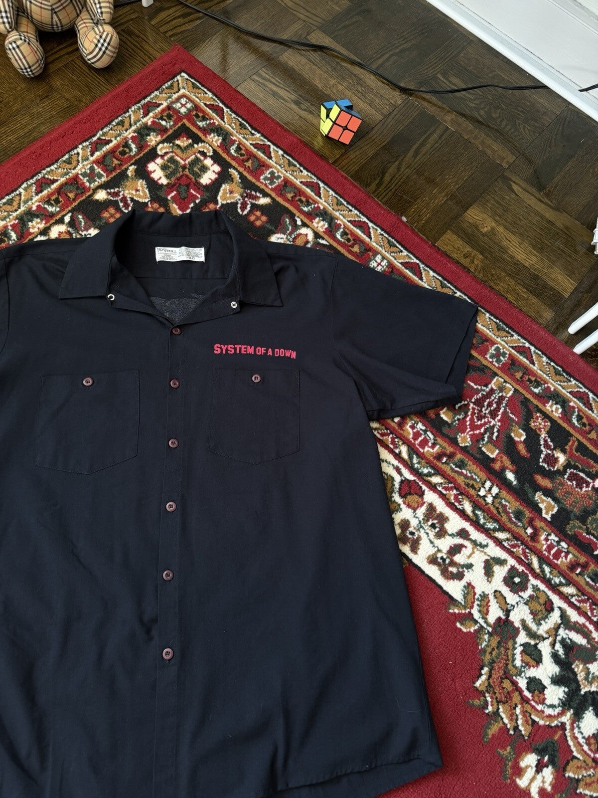 VERY RARE VTG 90s System Of  A Down Rock N Roll Occupational Wear Button UpShirt