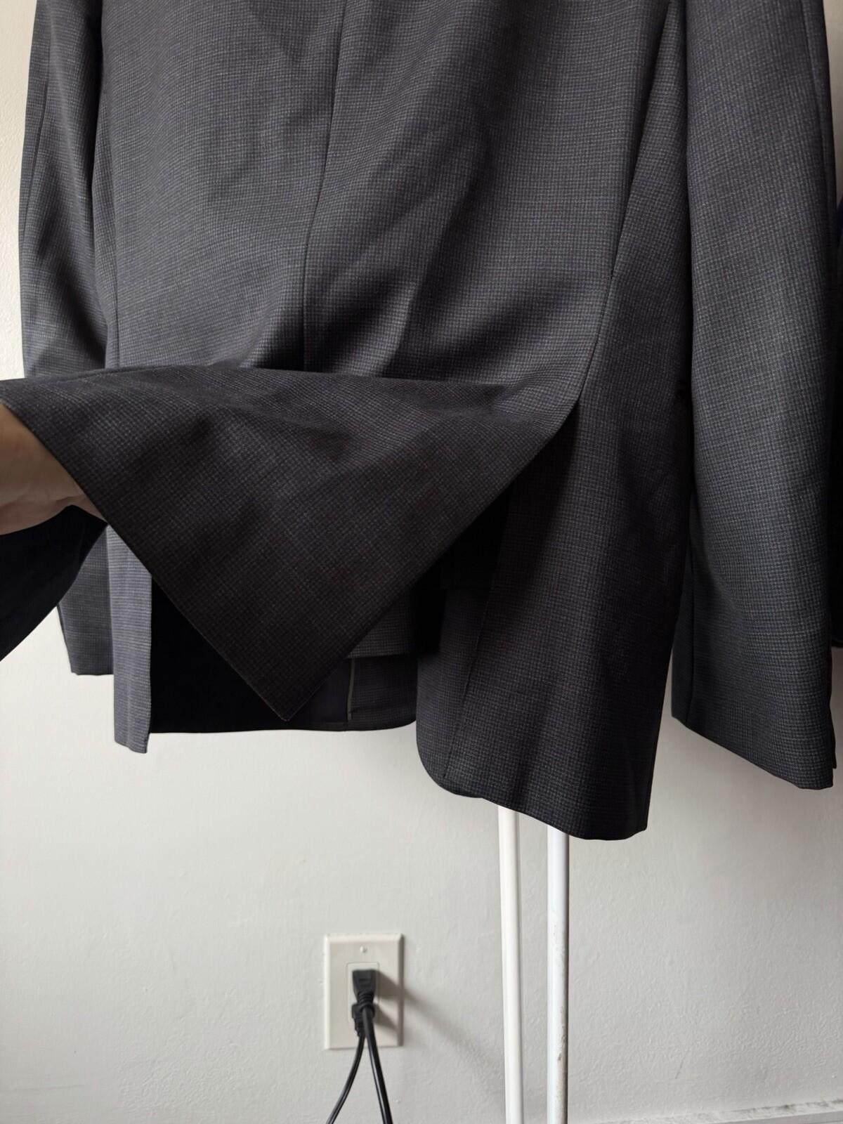 ZZegna Micro Check Wool Suit Mens 48R EU  Drop 8 Blazer Pants Ermenegildo Zegna