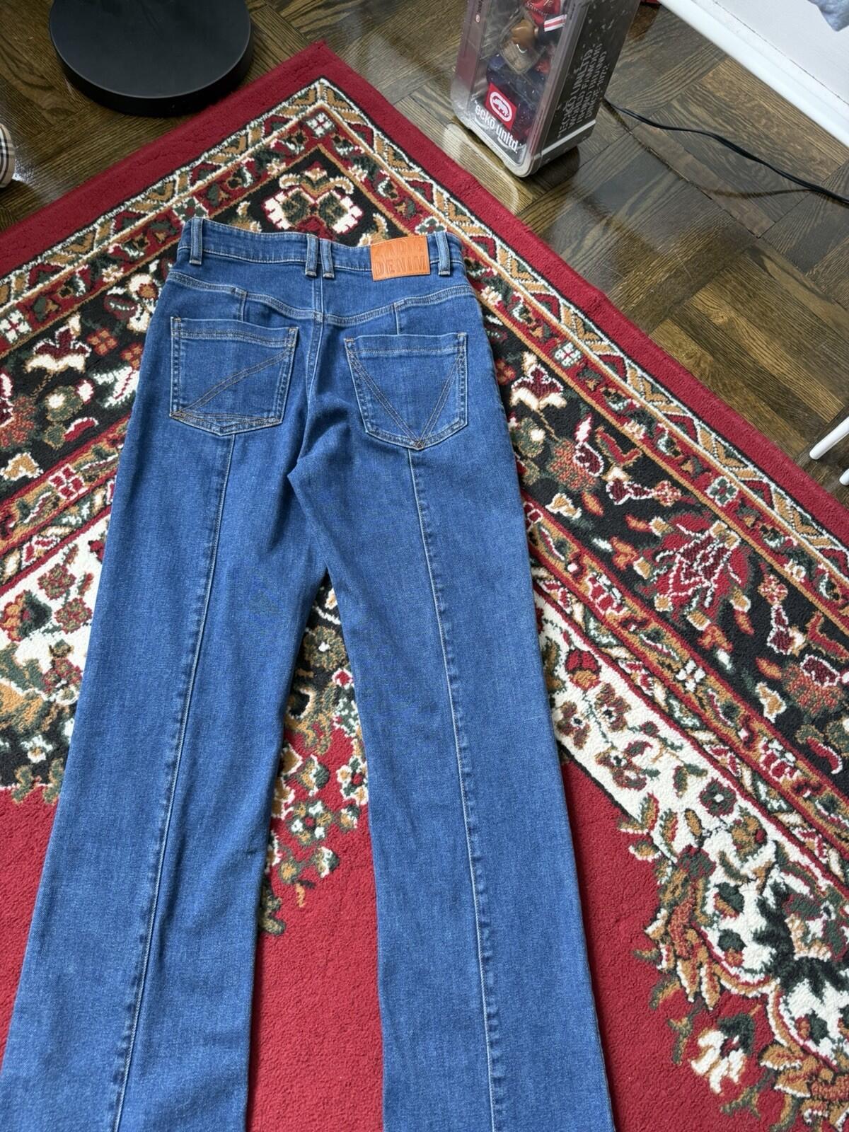 Zadig & Voltaire Womens Zipped Pocket Jeans Blue Cotton High Rise Button Size 26