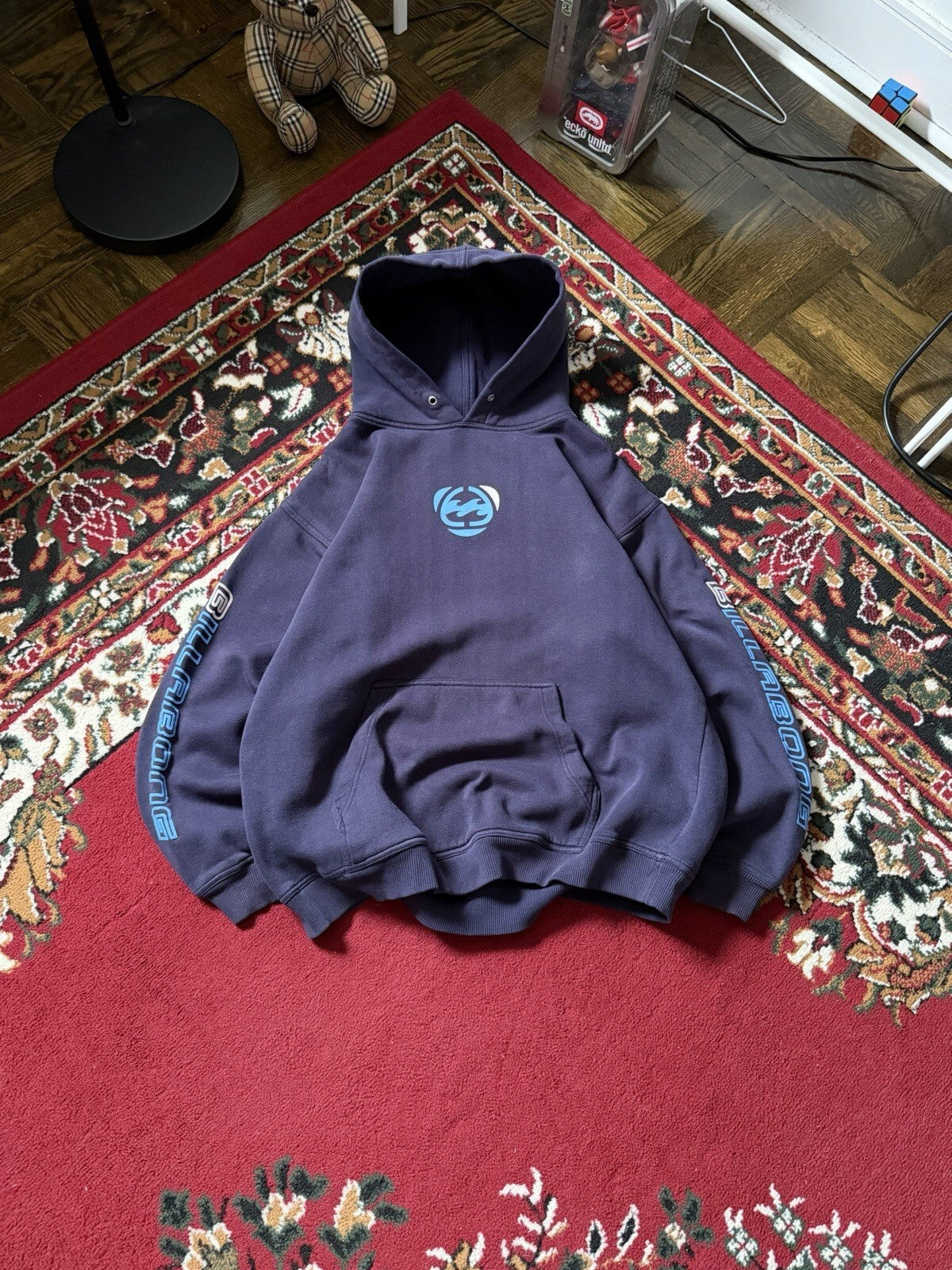 Vintage  Billabong Grail Center Log Hoodie Surf Grunge Faded Skate Rave Y2K 90s