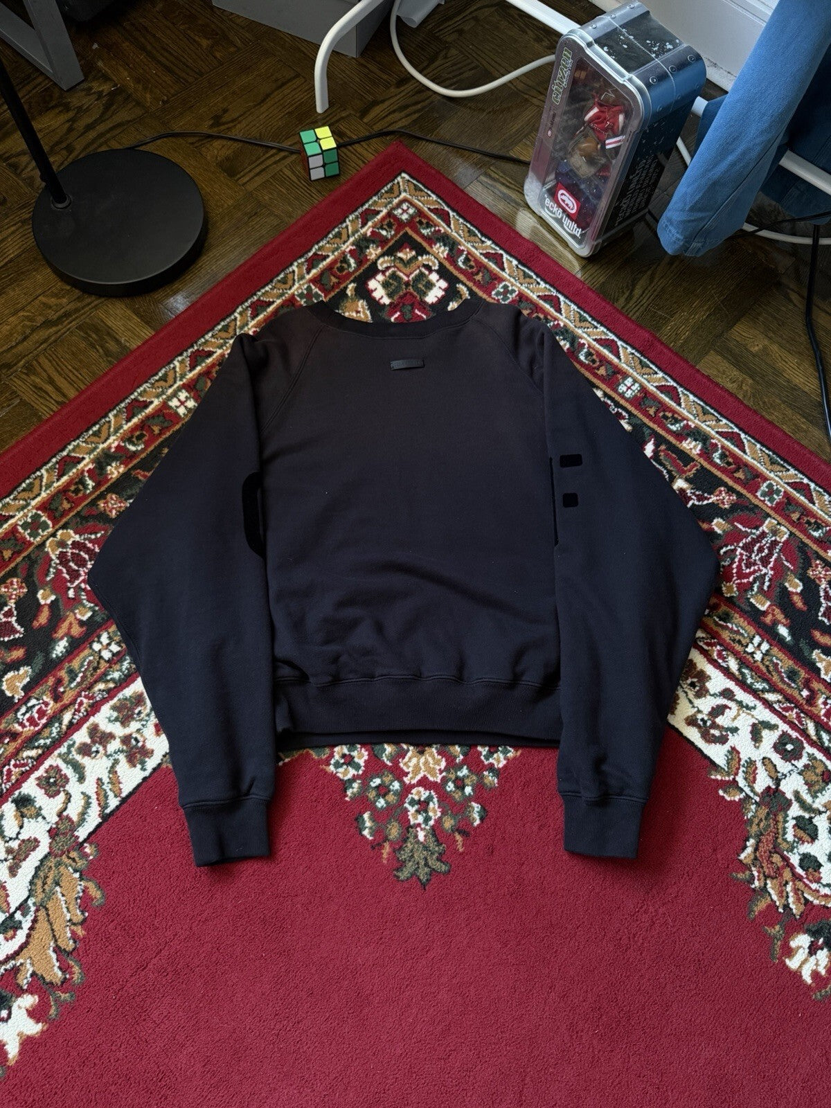 Fear of God 7th Collection FG Logo Double Layered Faded Crewneck Black FOG