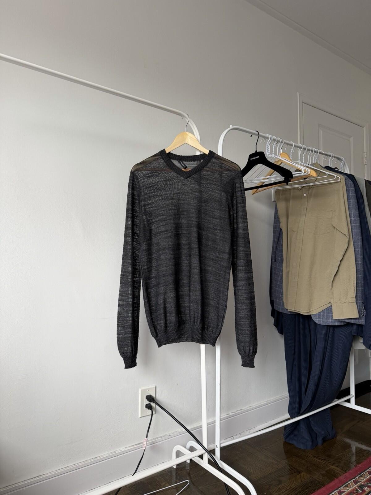 Costume National Homme Viscose/Polyamide Transparent Knit Sweater Metal Effect