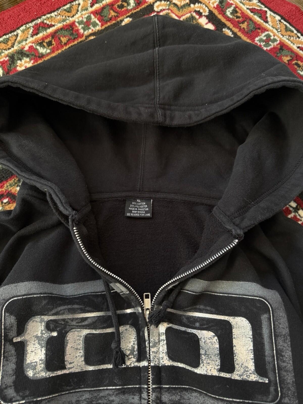 RARE Vtg TOOL Hoodie Men’s XL 2005 Metallic Reflective Block Logo Full Zip