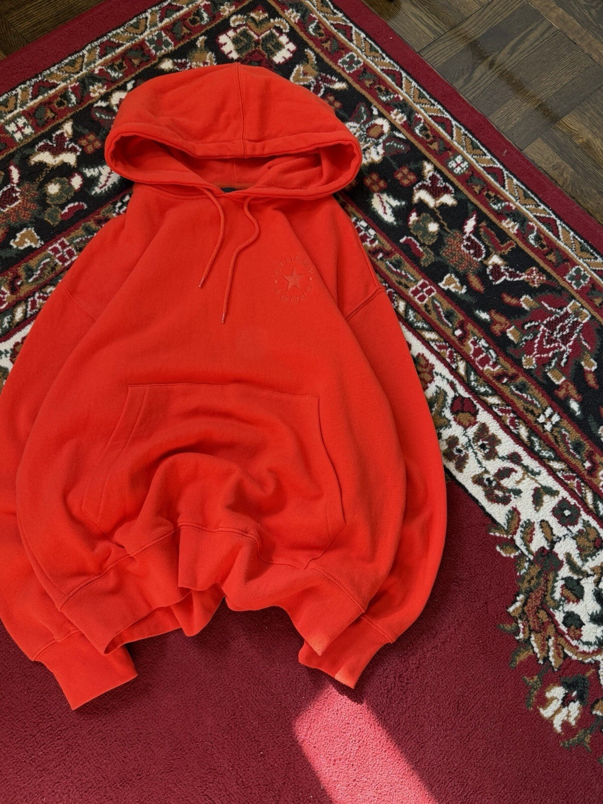 Stussy Sport Oversized Red Hoodie