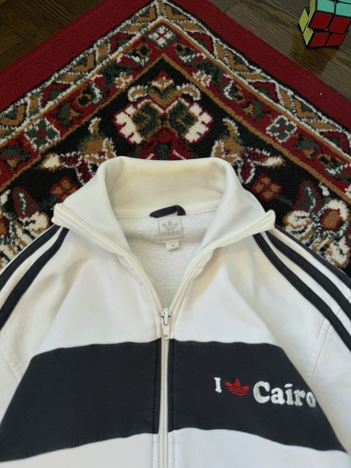 00s Adidas Vintage "I Love Cairo" Zip Up Sweater Track Jacket