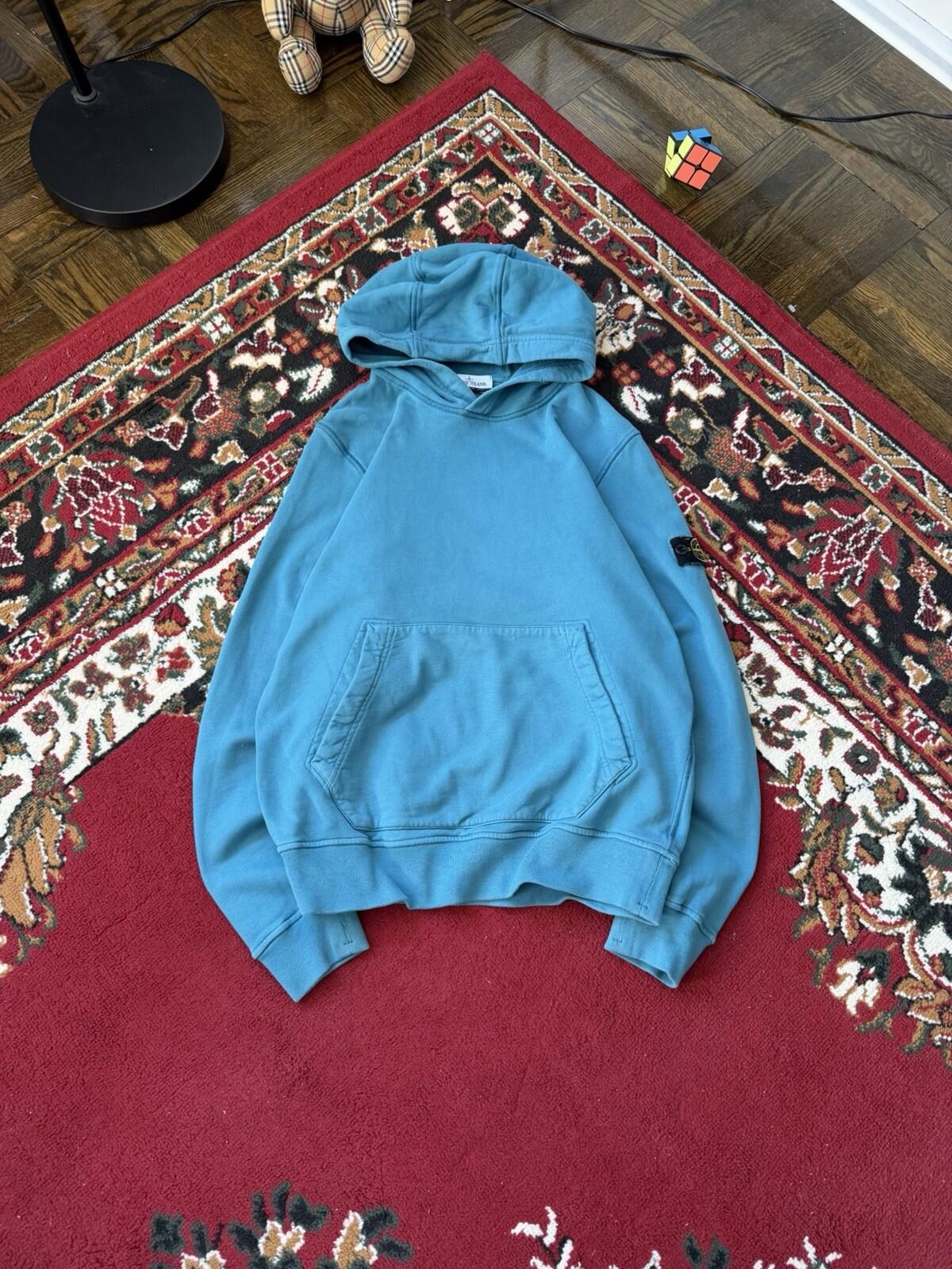 Stone Island Junior Blue Badge Logo Hoodie Authentic