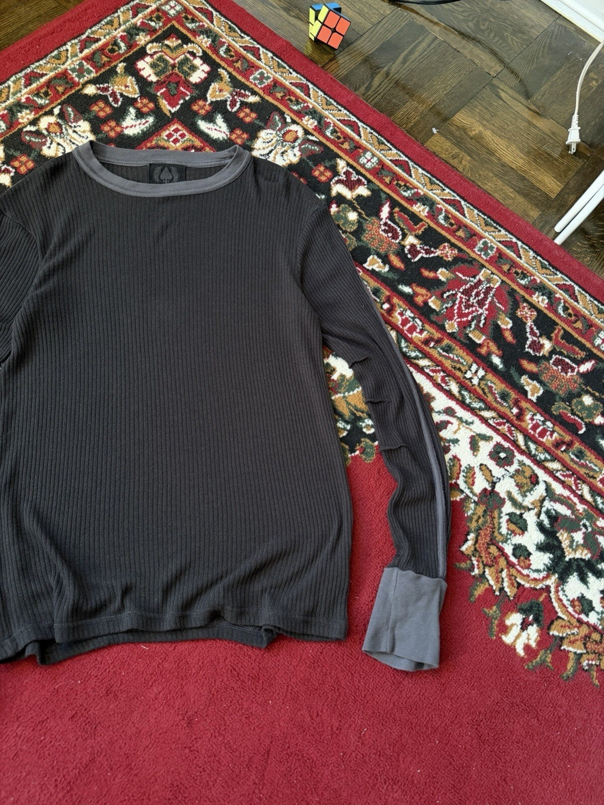 Salvage Sweatshirt Mens Medium Gray Sweater Grunge Y2K Hand Crafted in LA