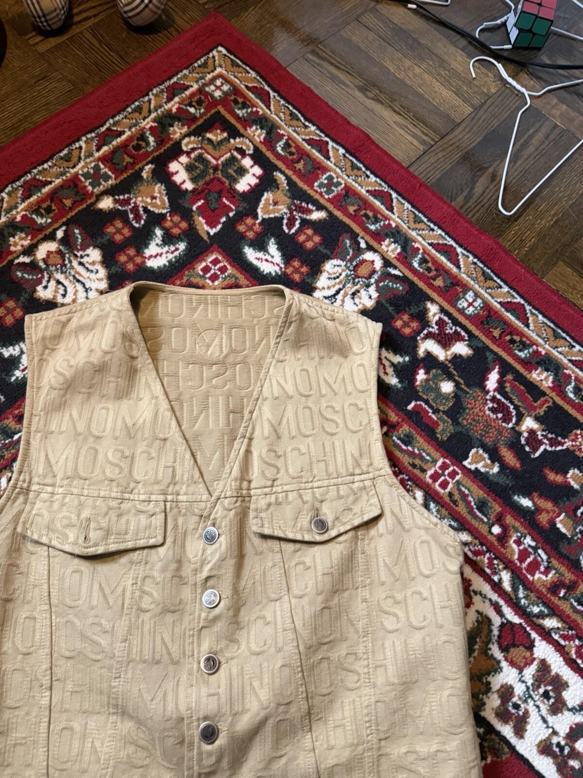 Vintage Moschino Jeans Men's Monogram Themed Cotton Vest  Size USA 36 Archive