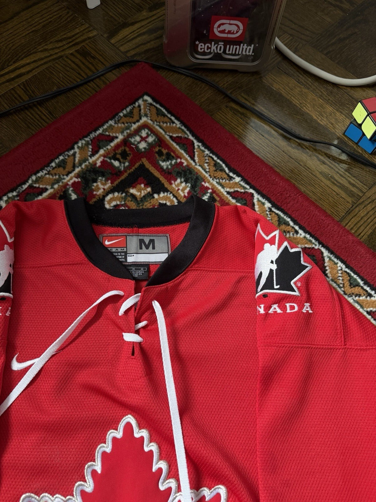 Vintage Nike Hockey NHL Team Canada Jersey Red IIHF Olympics Size M 90s