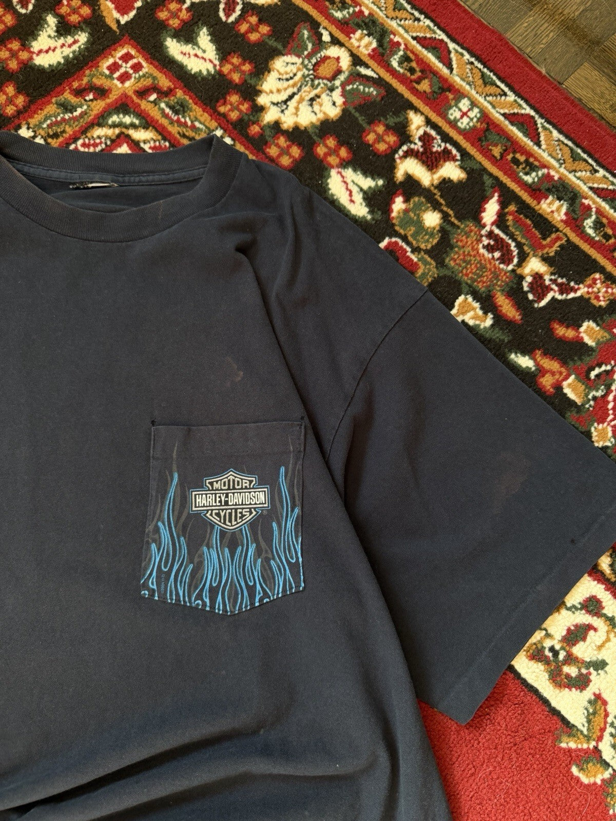 Harley Davidson Lightning Pocket Logo Single Stitch Tee