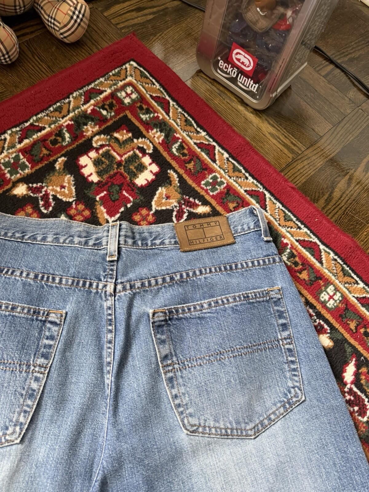Y2K Tommy Hilfiger Stonewash Jorts Baggy Size 34 VTG 90s Denim Jean Shorts