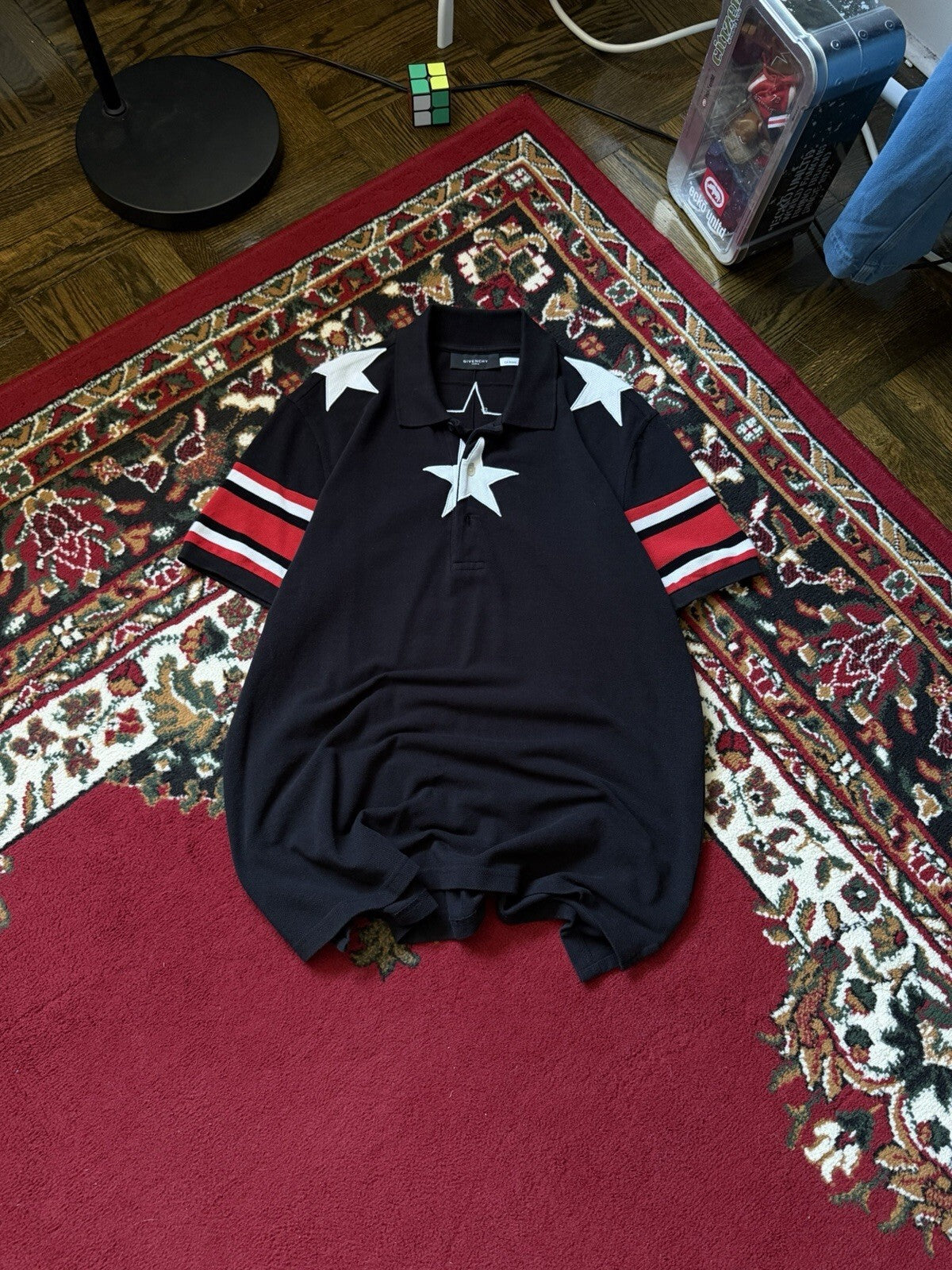 Givenchy White Stars Polo Shirt Size M Collared Shirt Tee