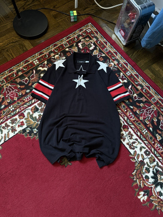Givenchy White Stars Polo Shirt Size M Collared Shirt Tee