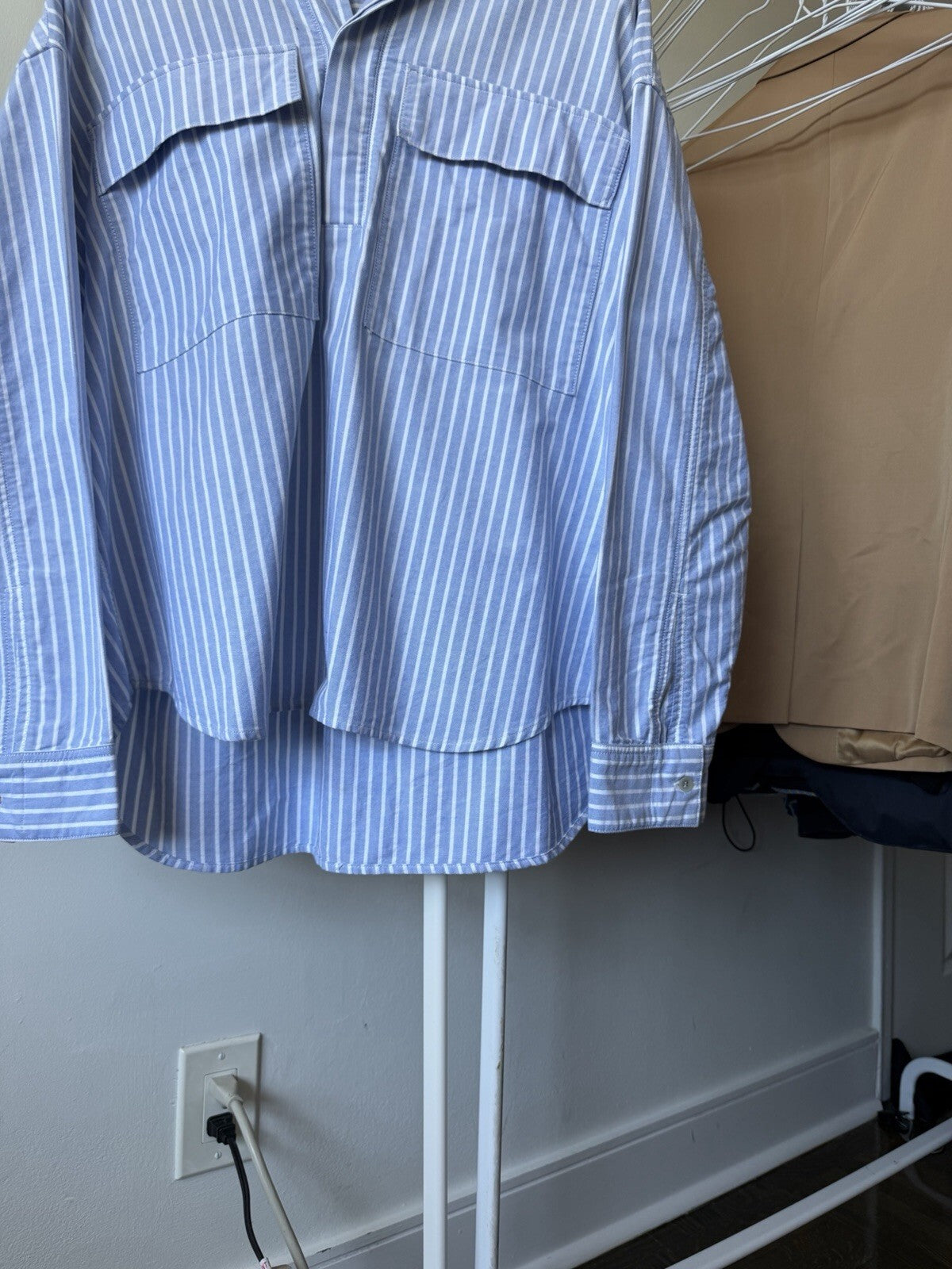 Fear of God Sixth Collection Henley Button Up Shirt Blue Size Small Jerry Loren