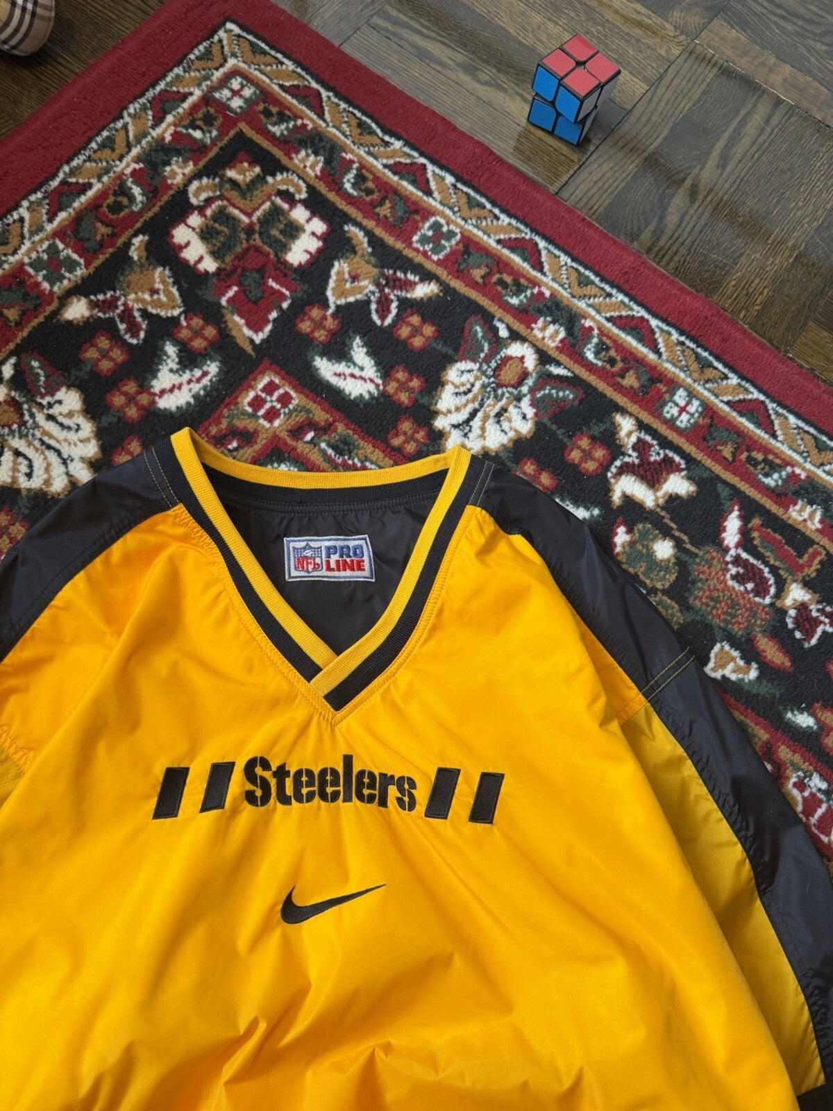 Vintage 90s Nike Steelers Reversible NFL Nylon Sweatshirt Jacket XL