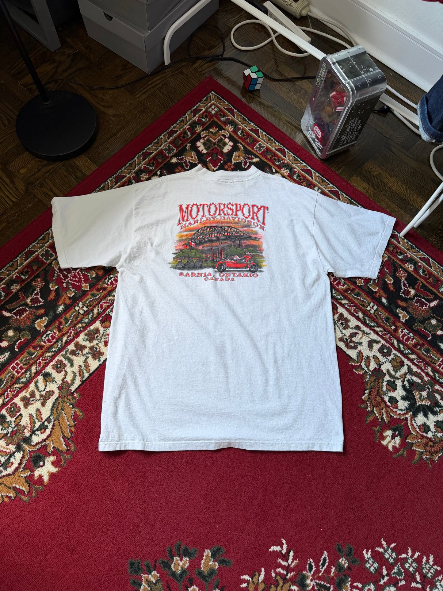 Vintage Harley Davidson Softail White Tee