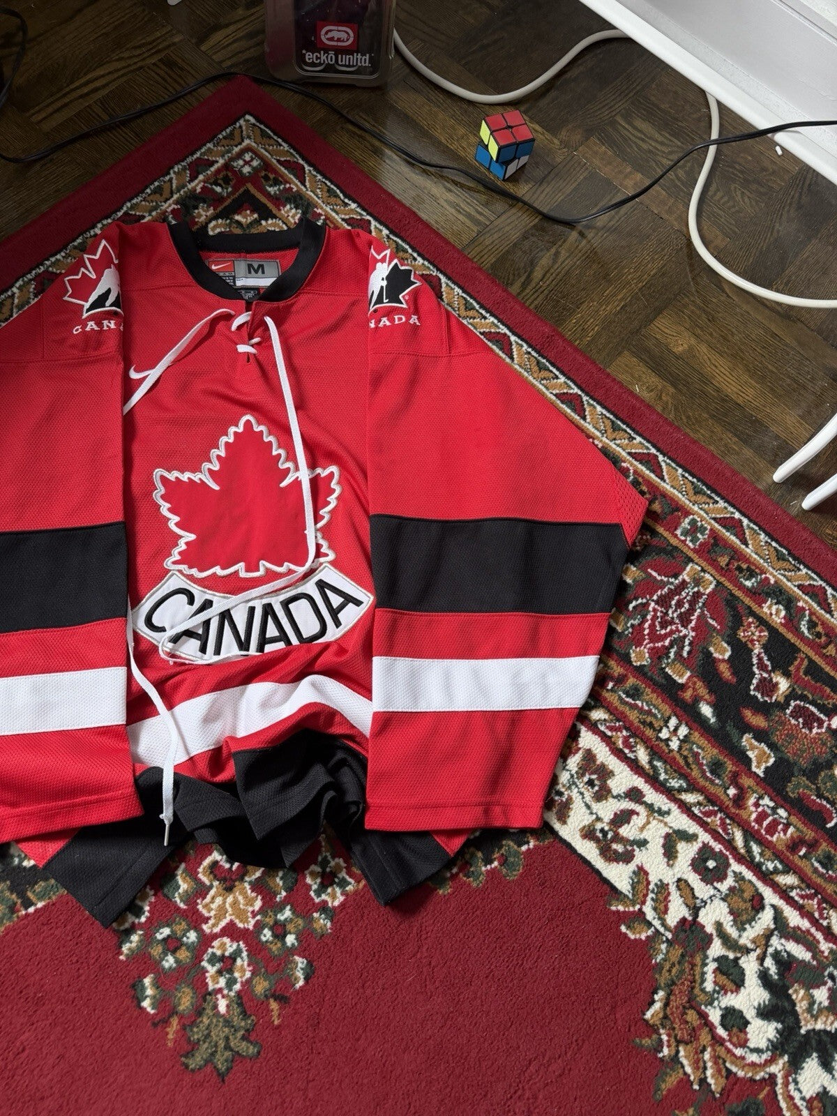 Vintage Nike Hockey NHL Team Canada Jersey Red IIHF Olympics Size M 90s