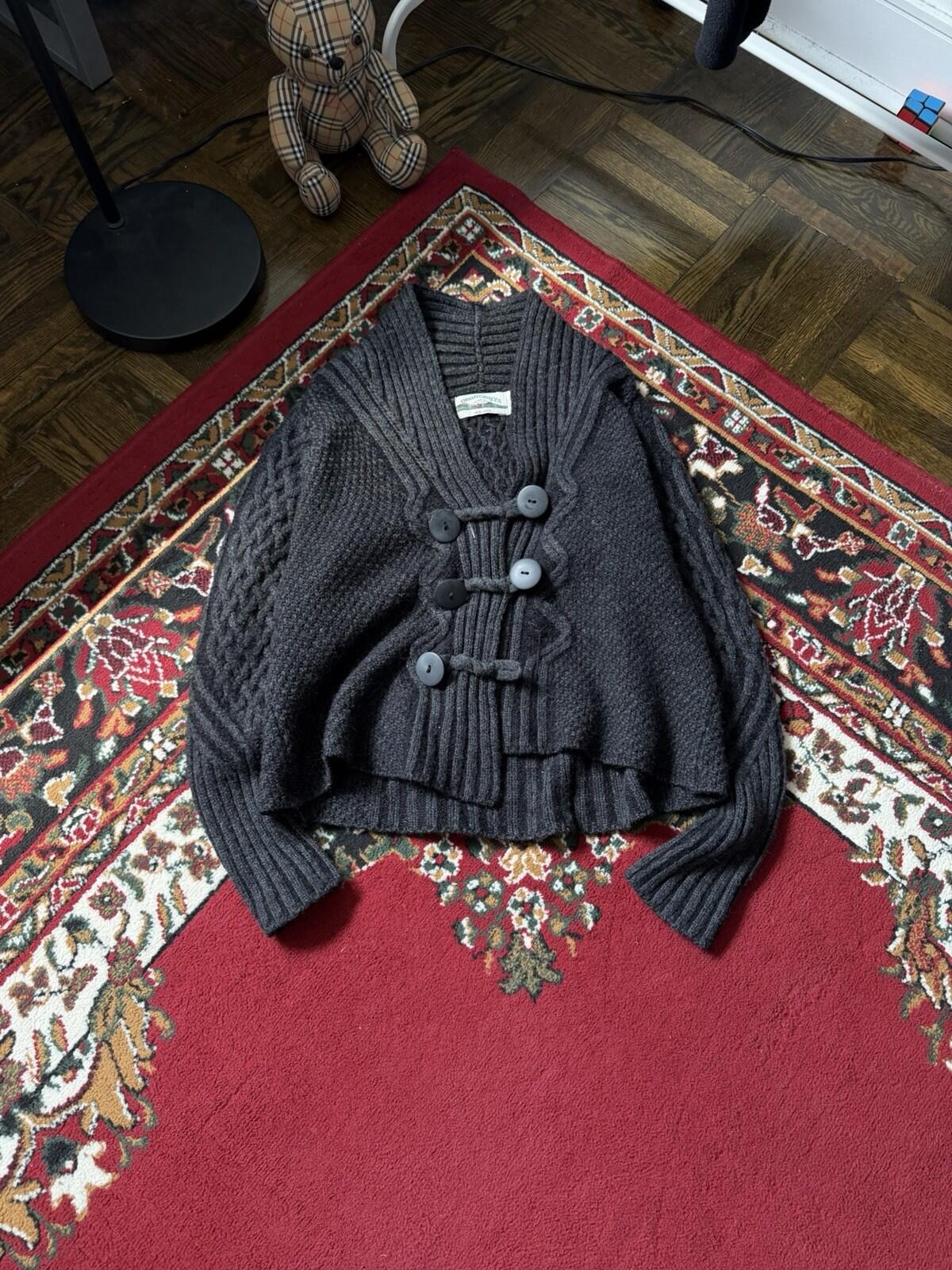 Vintage Arancrafts Ireland Cable Knit Wool Cardigan Sweater Size L Womens