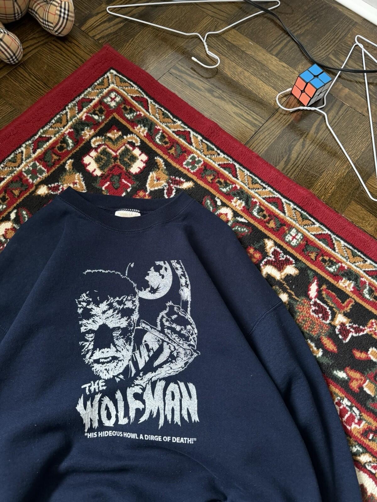 Vintage The Wolf Man 1941 "His Hideous Howl a Dirge Of Death" Movie Sweatshirt