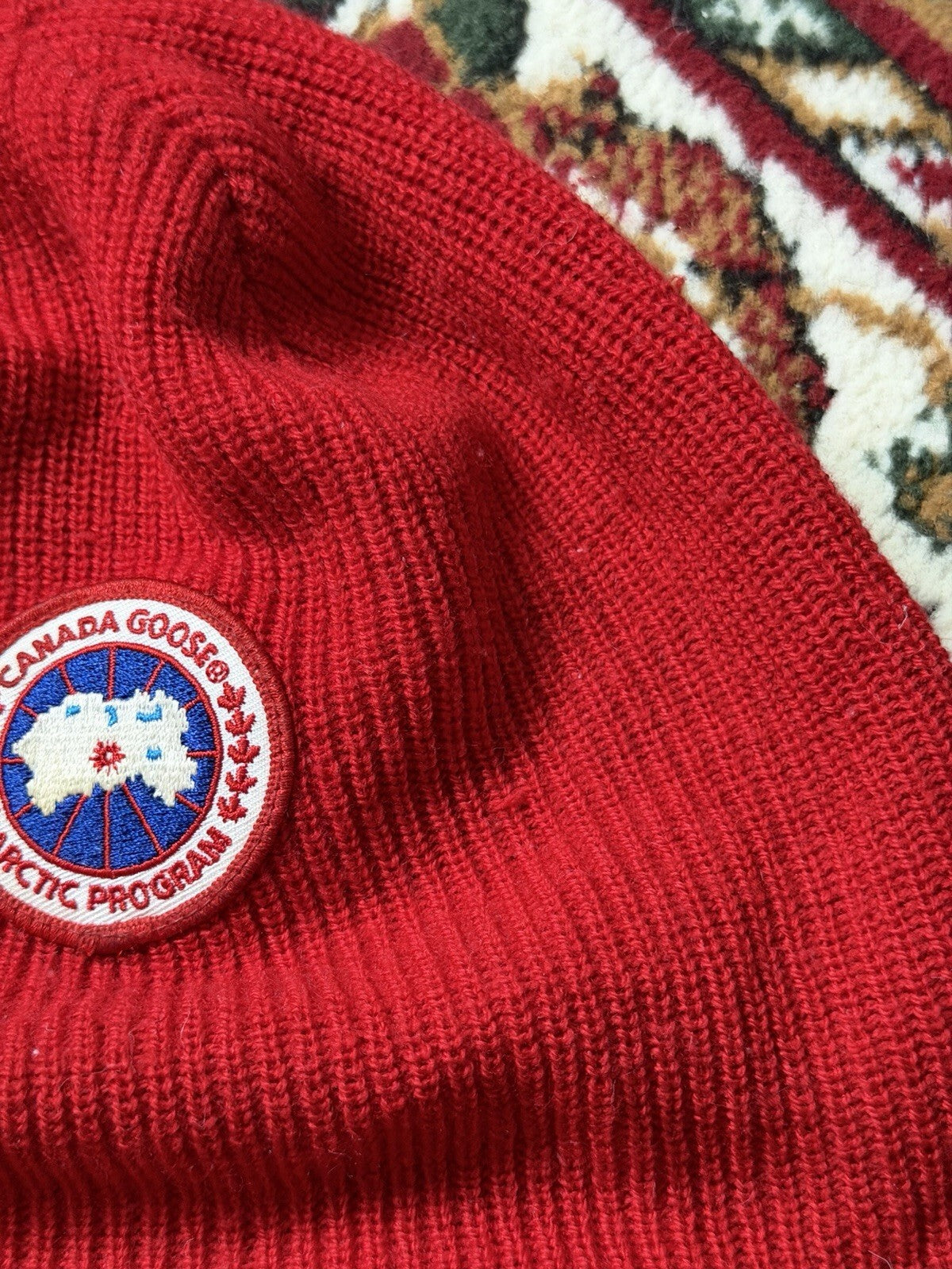Canada Goose Red Standard Classic Badge Toque Beanie