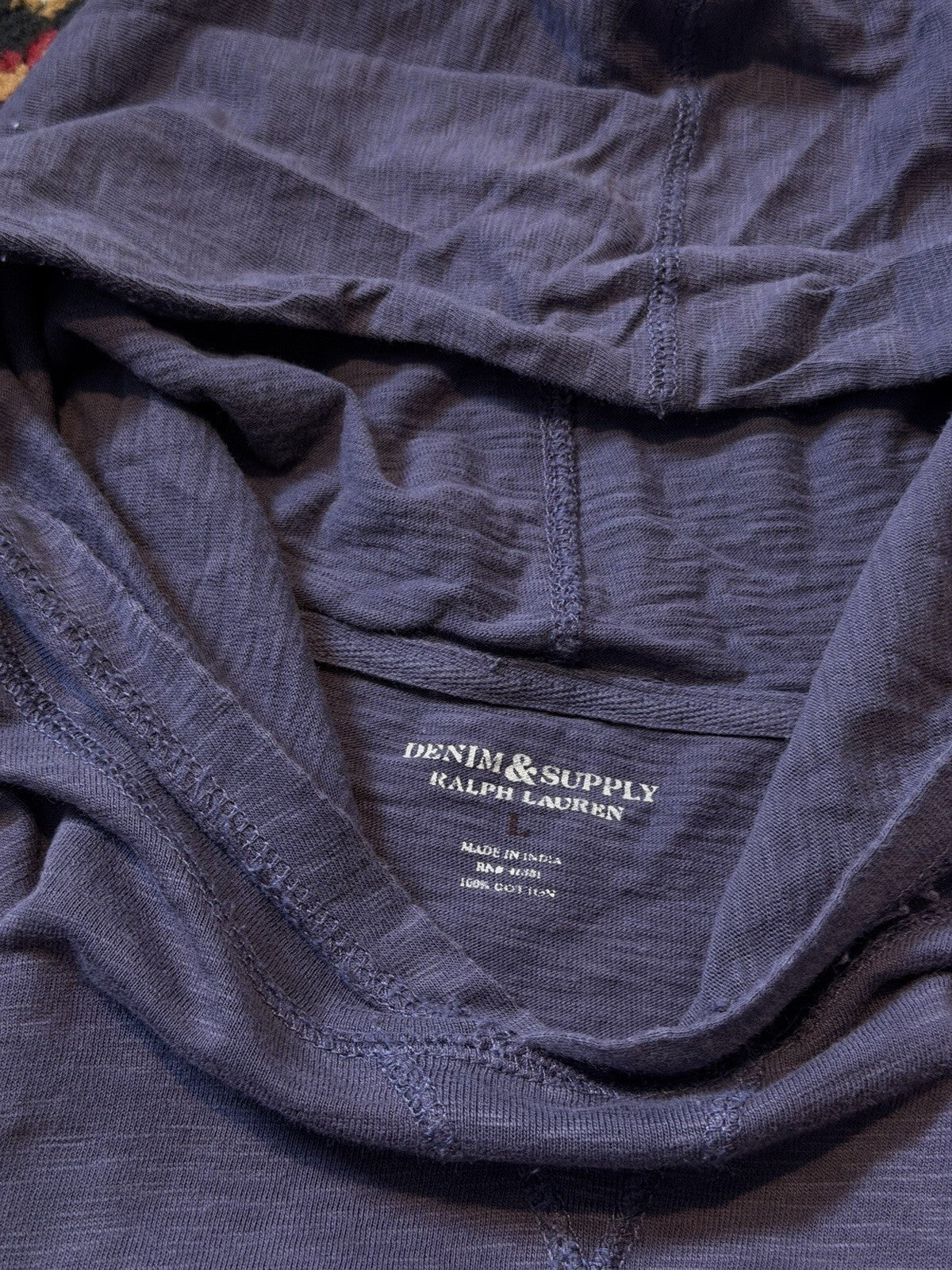 Polo Ralph Lauren Denim & Supply Mens Americana Flag Slim Purple Hoodie Sweater
