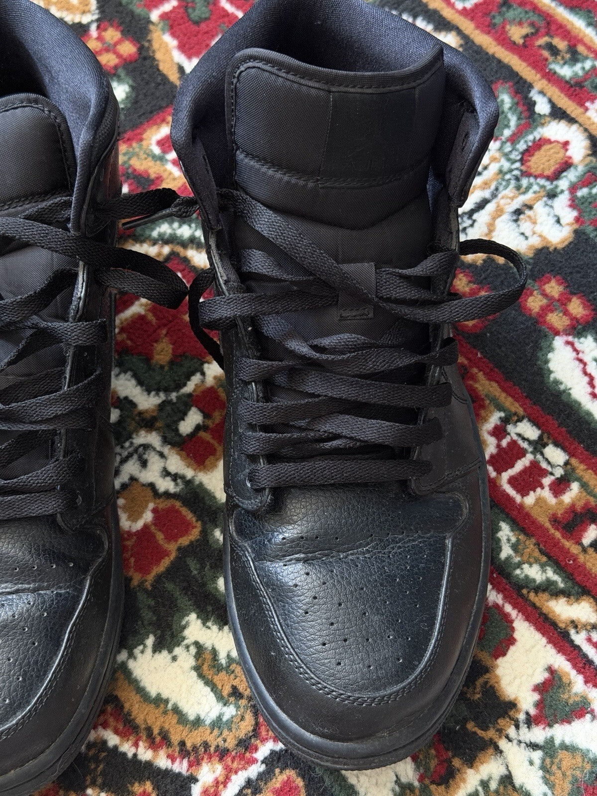 Nike Air Jordan 1 Mid Triple Black Mens 10 Sneakers 554724-030 Retro Trainer