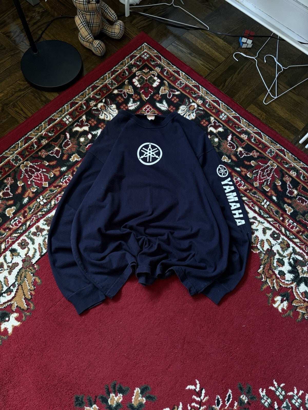 90s Yamaha Logo Long Sleeve T Shirt Motorcycle Racing XXL Y2K Vintage Fade