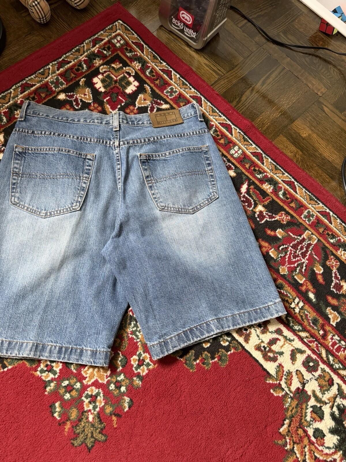 Y2K Tommy Hilfiger Stonewash Jorts Baggy Size 34 VTG 90s Denim Jean Shorts
