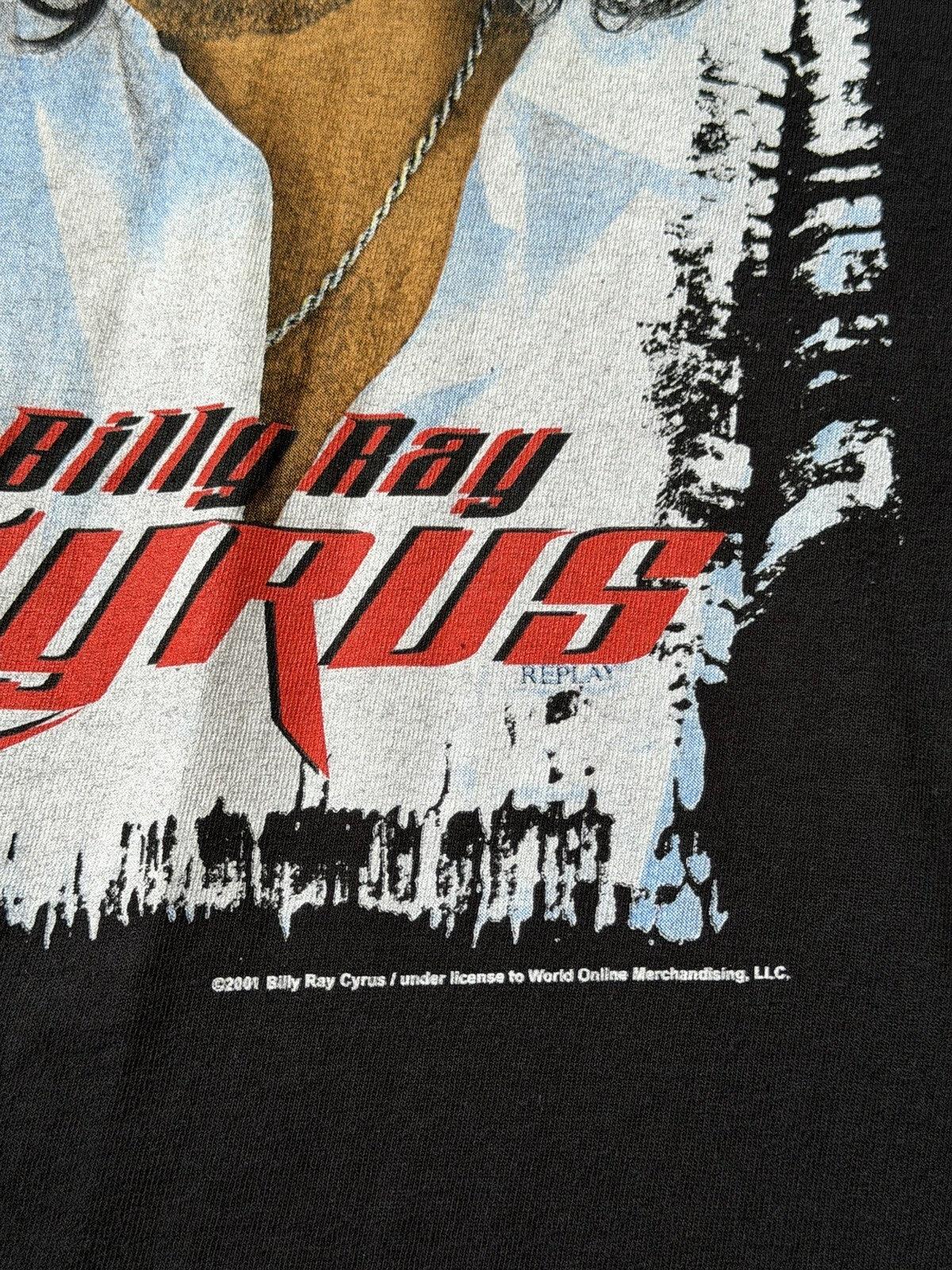 Vintage Billy Ray Cyrus 2001 Tour Black T-Shirt Mens Size Medium 00s