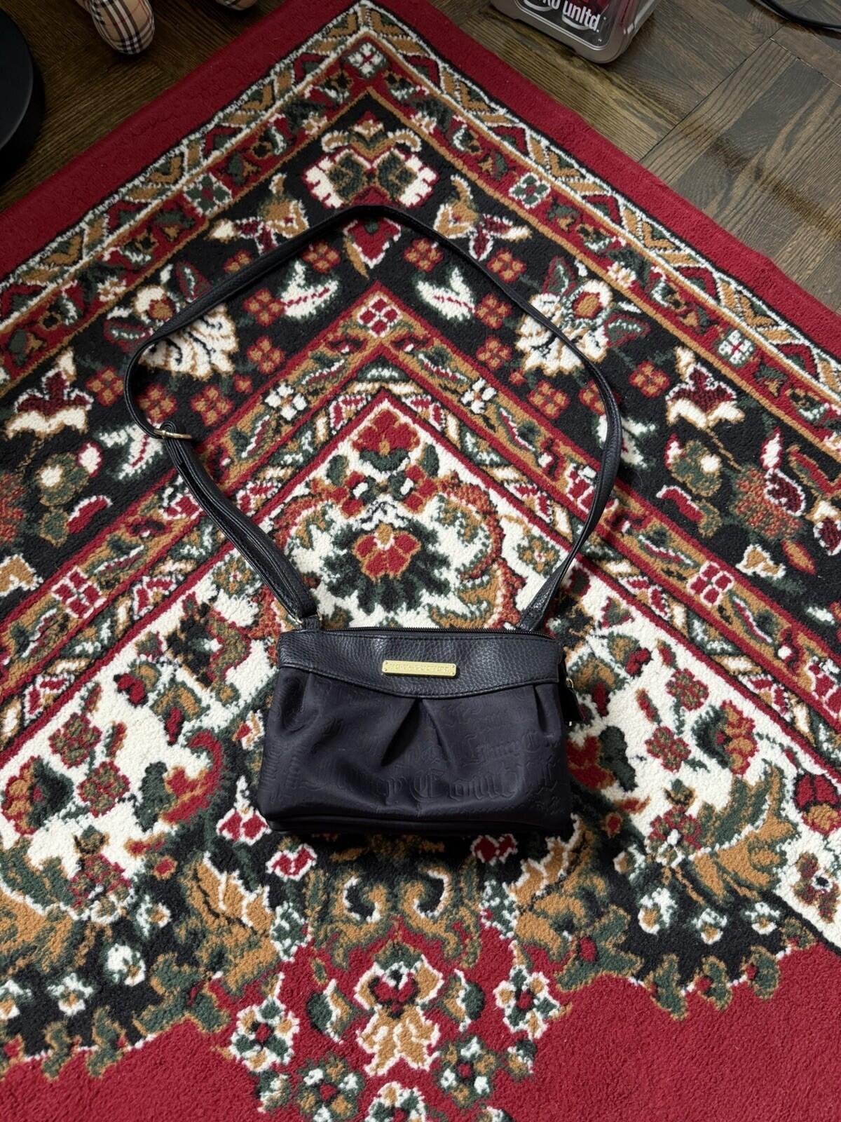 Juicy Couture Double Gusset small Crossbody Bag Purse - Black