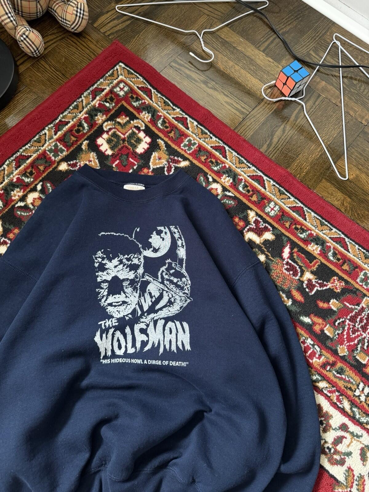 Vintage The Wolf Man 1941 "His Hideous Howl a Dirge Of Death" Movie Sweatshirt