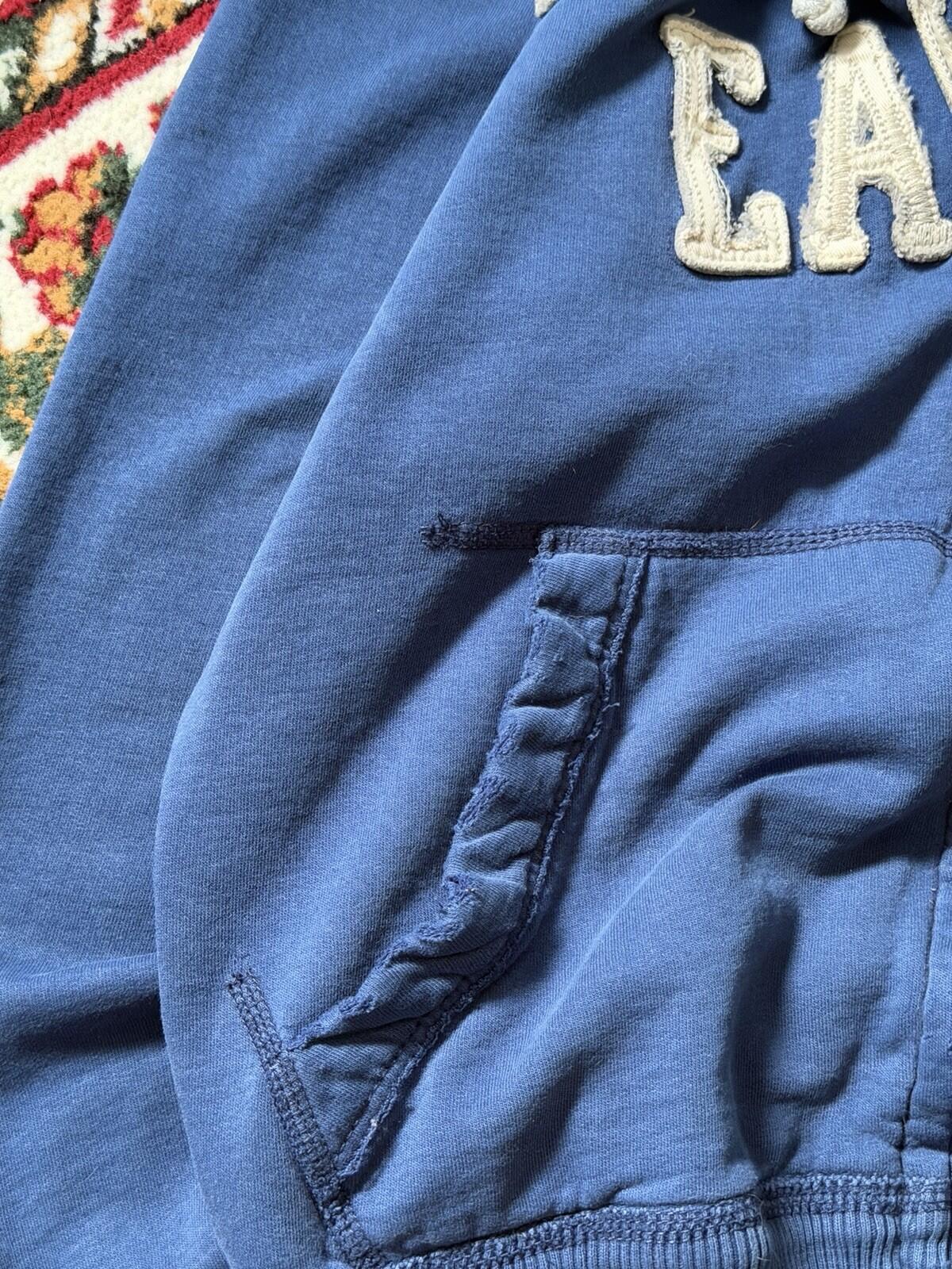 Vintage Y2K American Eagle Zip Hoodie Thermal Hood Distressed Mens Small Grunge