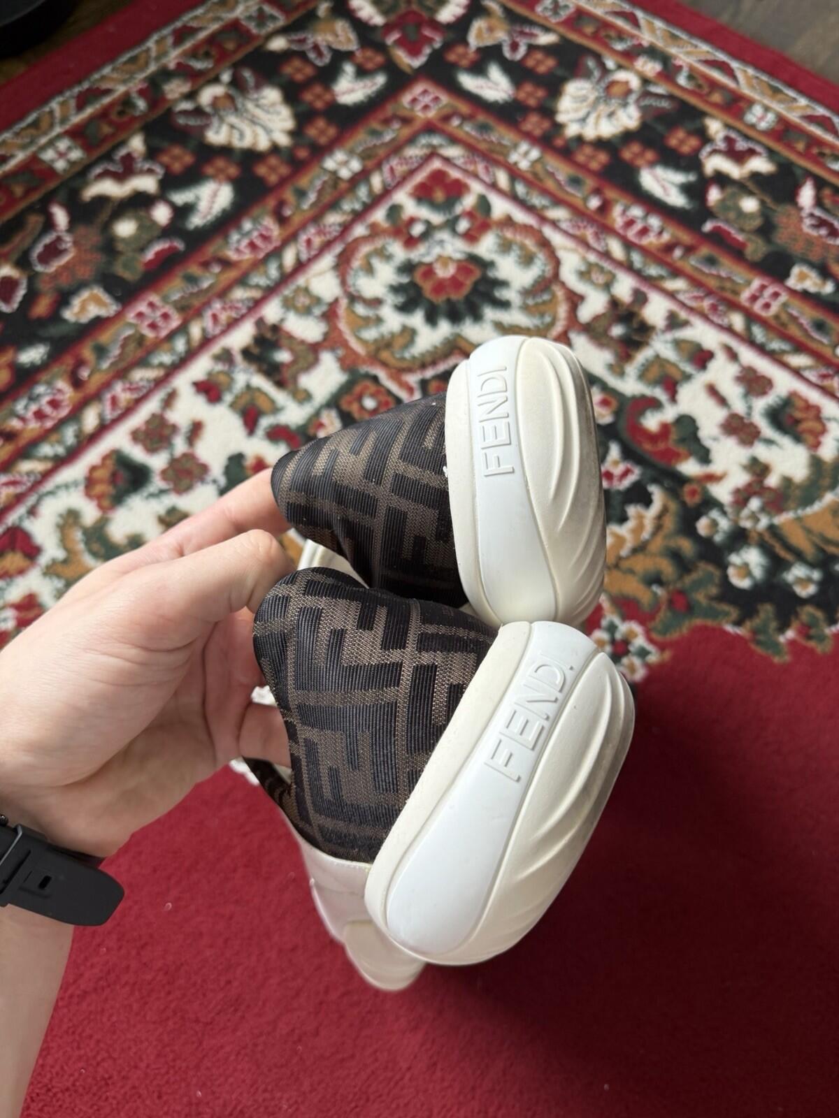 FENDI Tech Fabric Zucca FF Logo Sneakers Size: 9