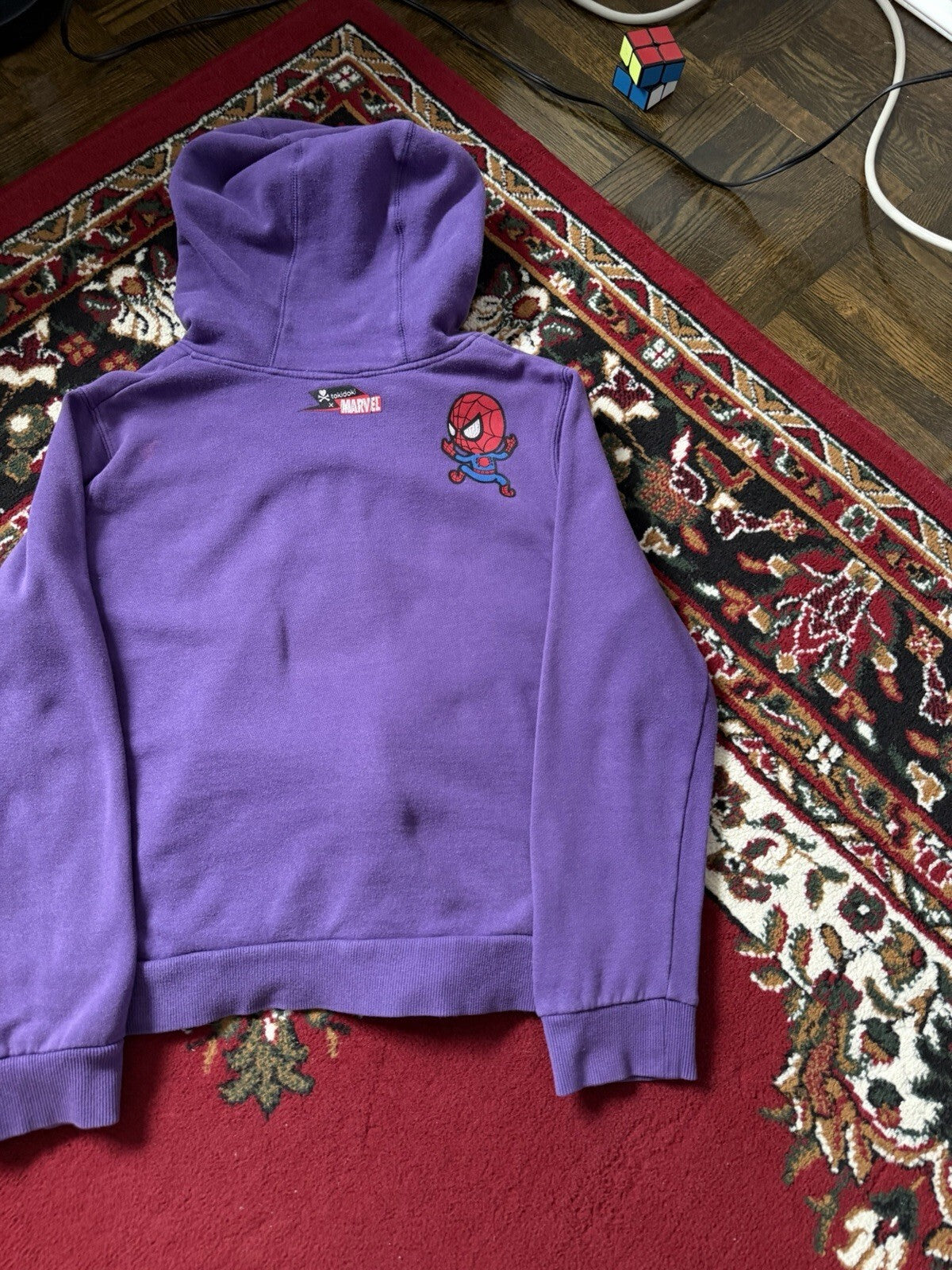 Tokidoki Marvel Pullover Hoodie Womens XL Spider-Man Spidey Super Hero 2011 Y2k