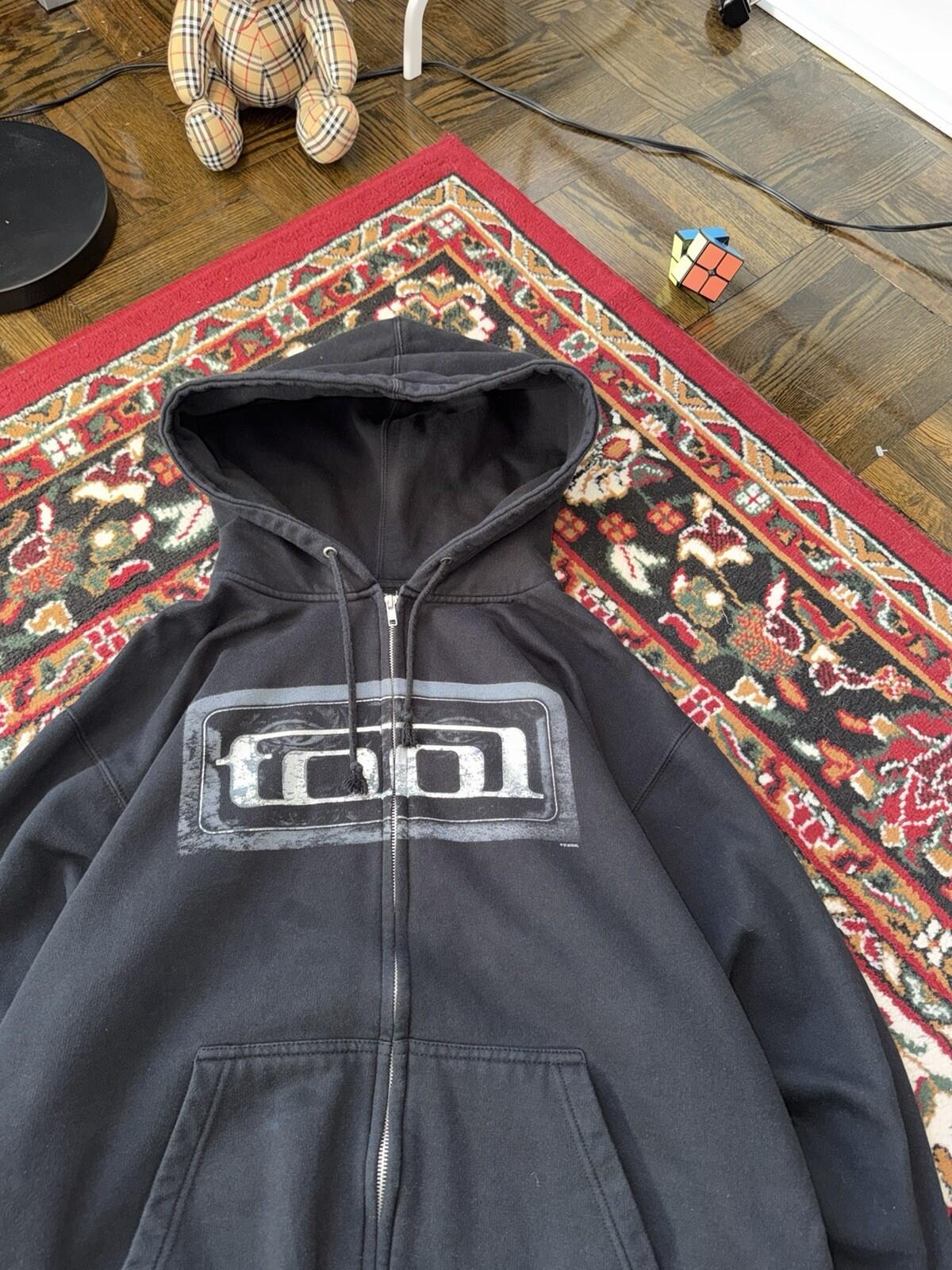 RARE Vtg TOOL Hoodie Men’s XL 2005 Metallic Reflective Block Logo Full Zip