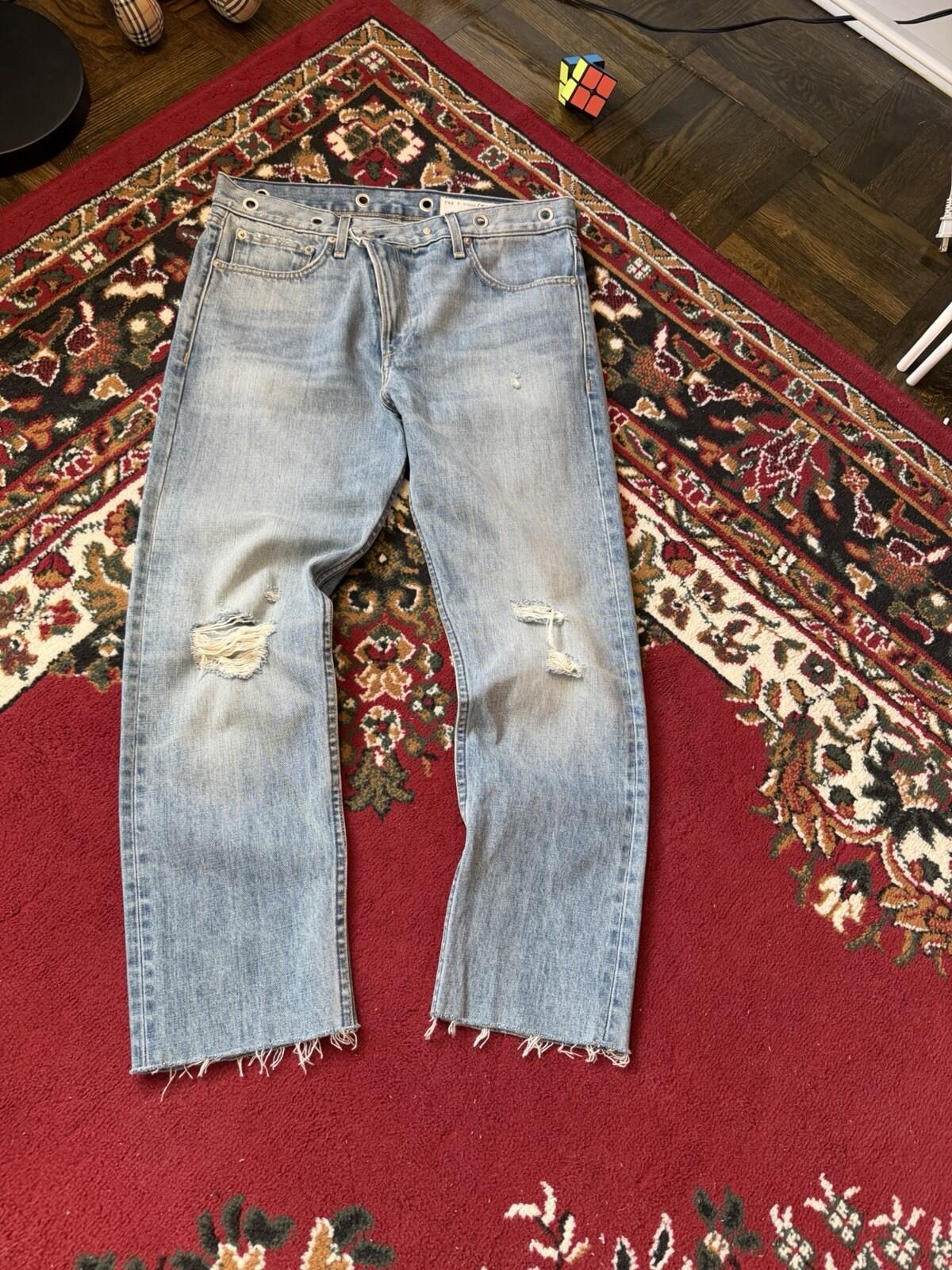 Rag & Bone Cotton Ripped Distressed Jeans Size 27 Blue Rare Design