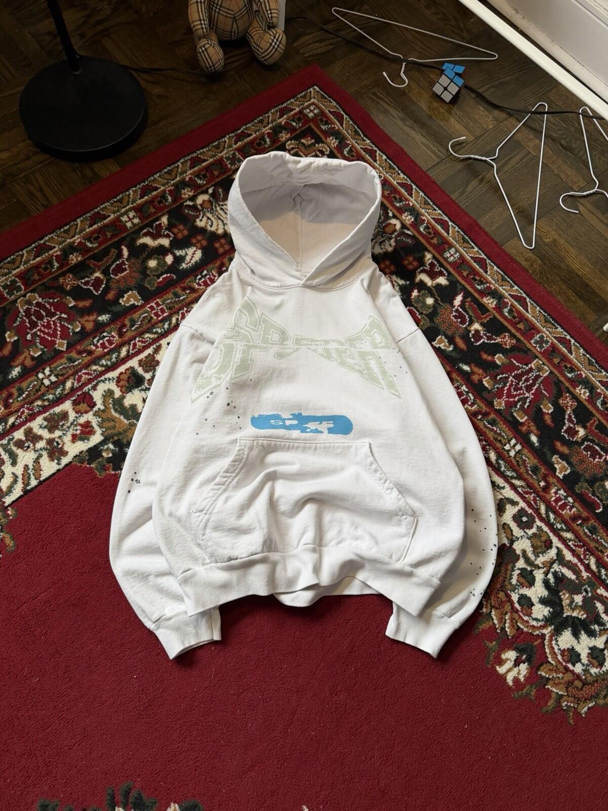 Sp5der Young Thug Graphic "Eggshell" Hoodie Eggshell Size M