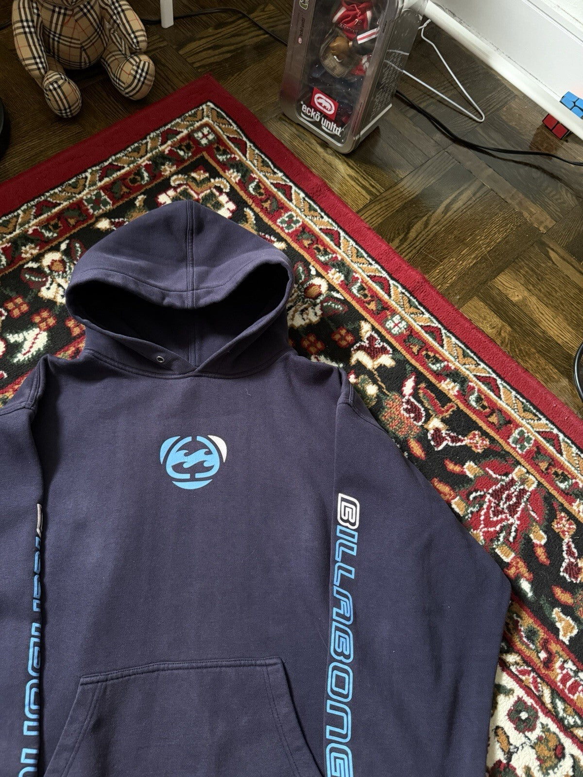 Vintage  Billabong Grail Center Log Hoodie Surf Grunge Faded Skate Rave Y2K 90s