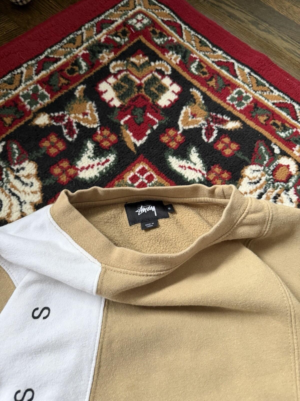 Stussy Paneled Crewneck Sweatshirt Size S Mens Pullover