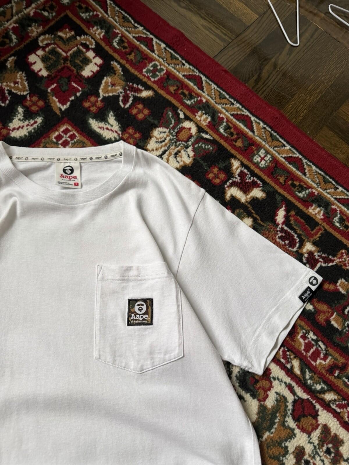 Aape By A Bathing Ape Bape Pocket Logo Head White T-Shirt Men's S
