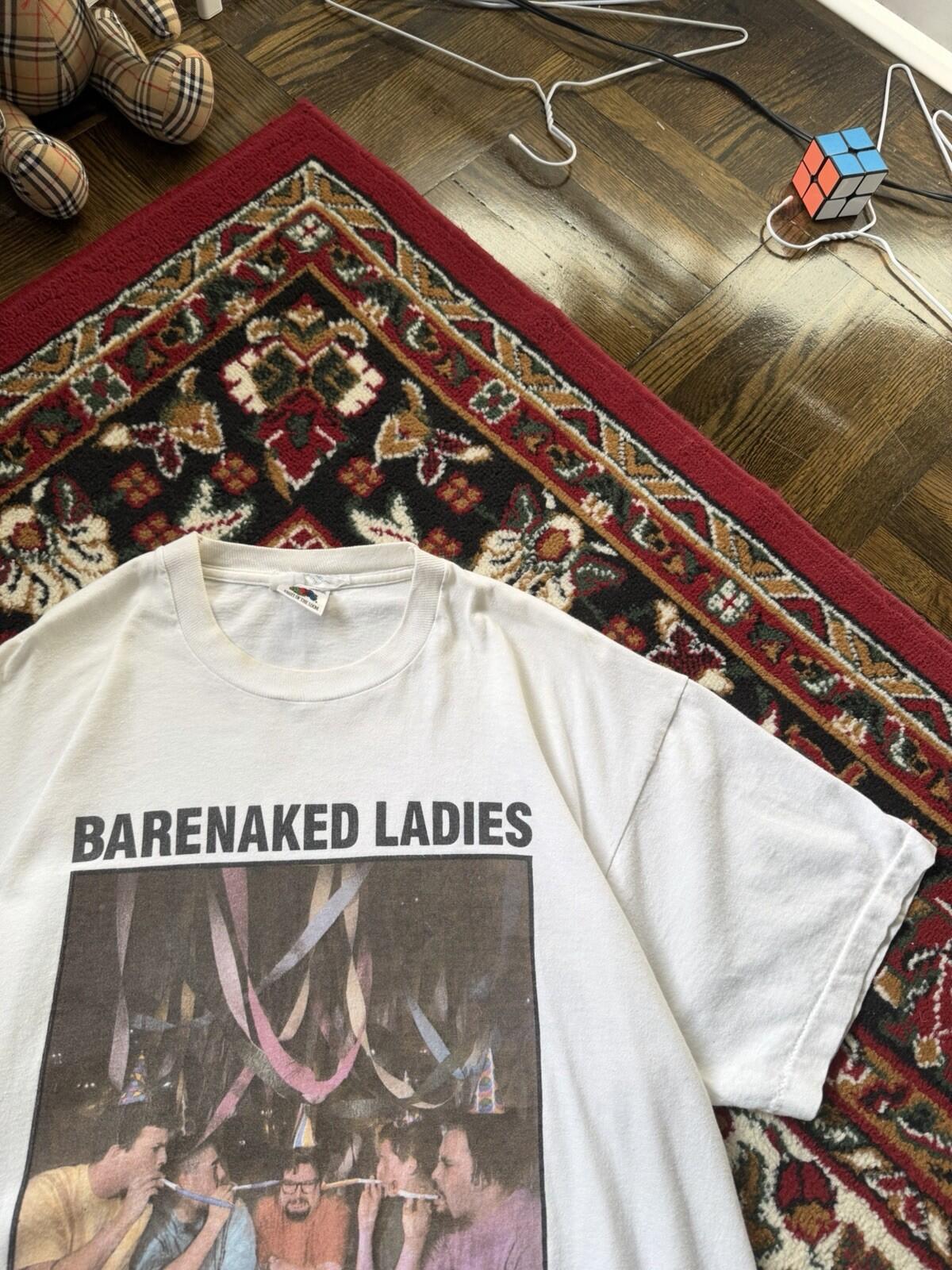 Vintage Barenaked Ladies Birthday Shirt Mens XL White 1990s