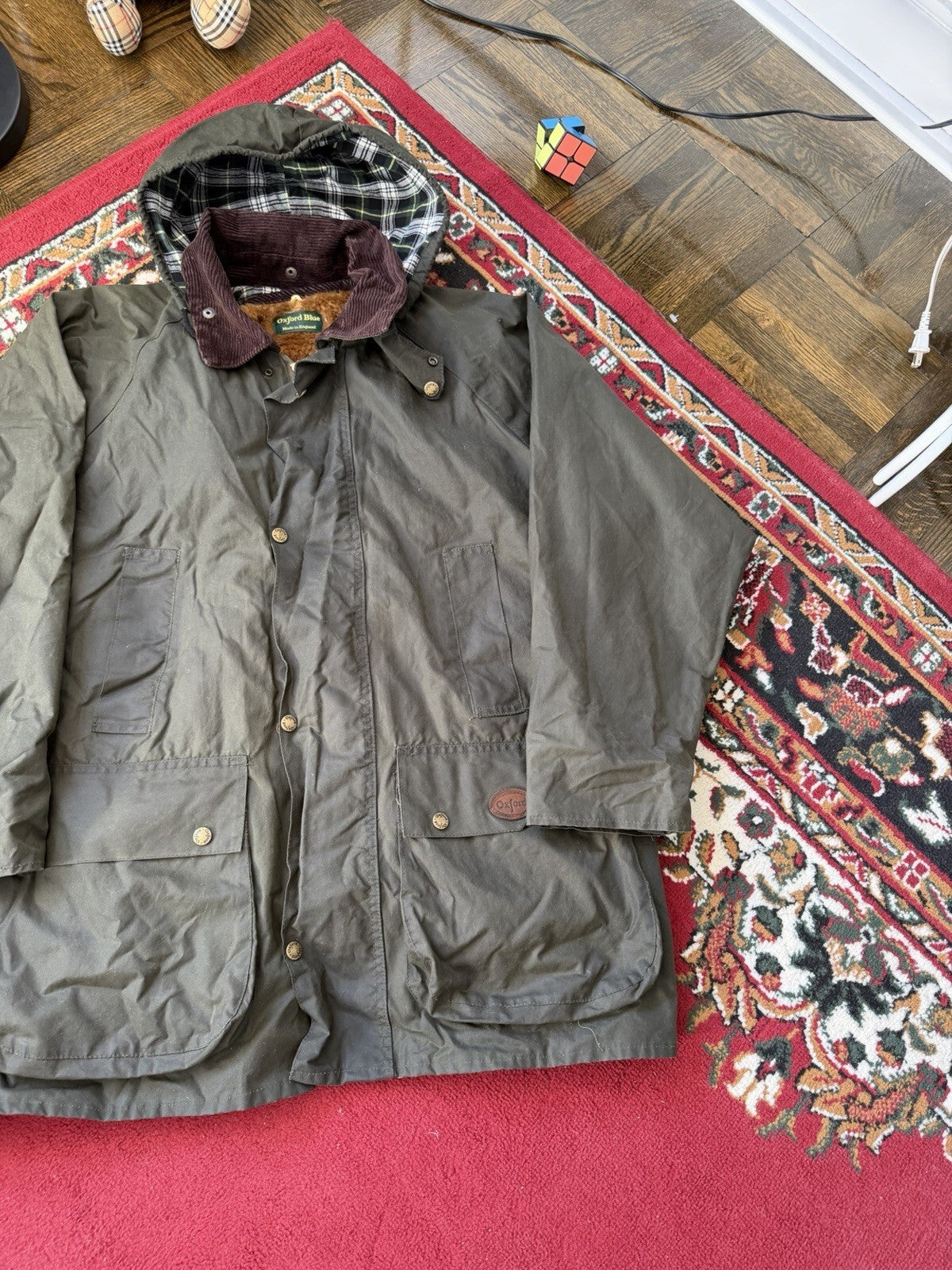 Oxford Blue Classics Countryman Green Waxed Jacket With Lining Made In England