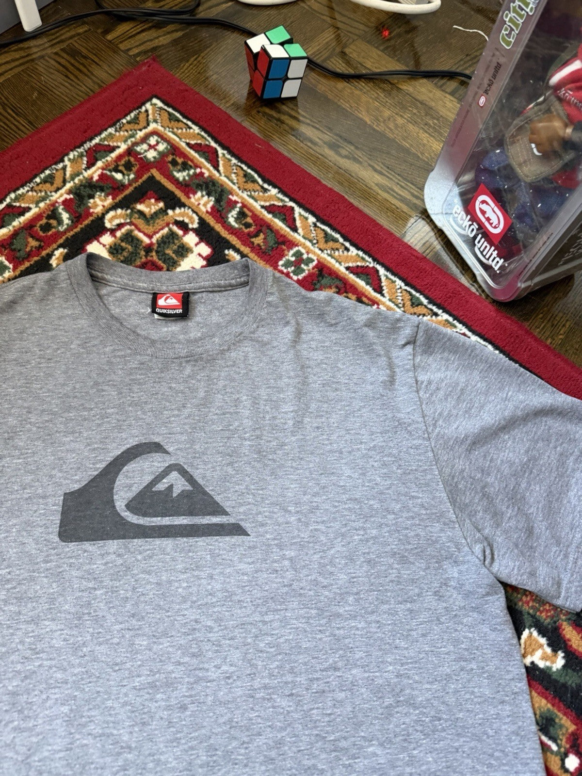 Vintage Quiksilver Shirt Mens M Gray Boardriding Company Surf Skater QSD Tee 00s
