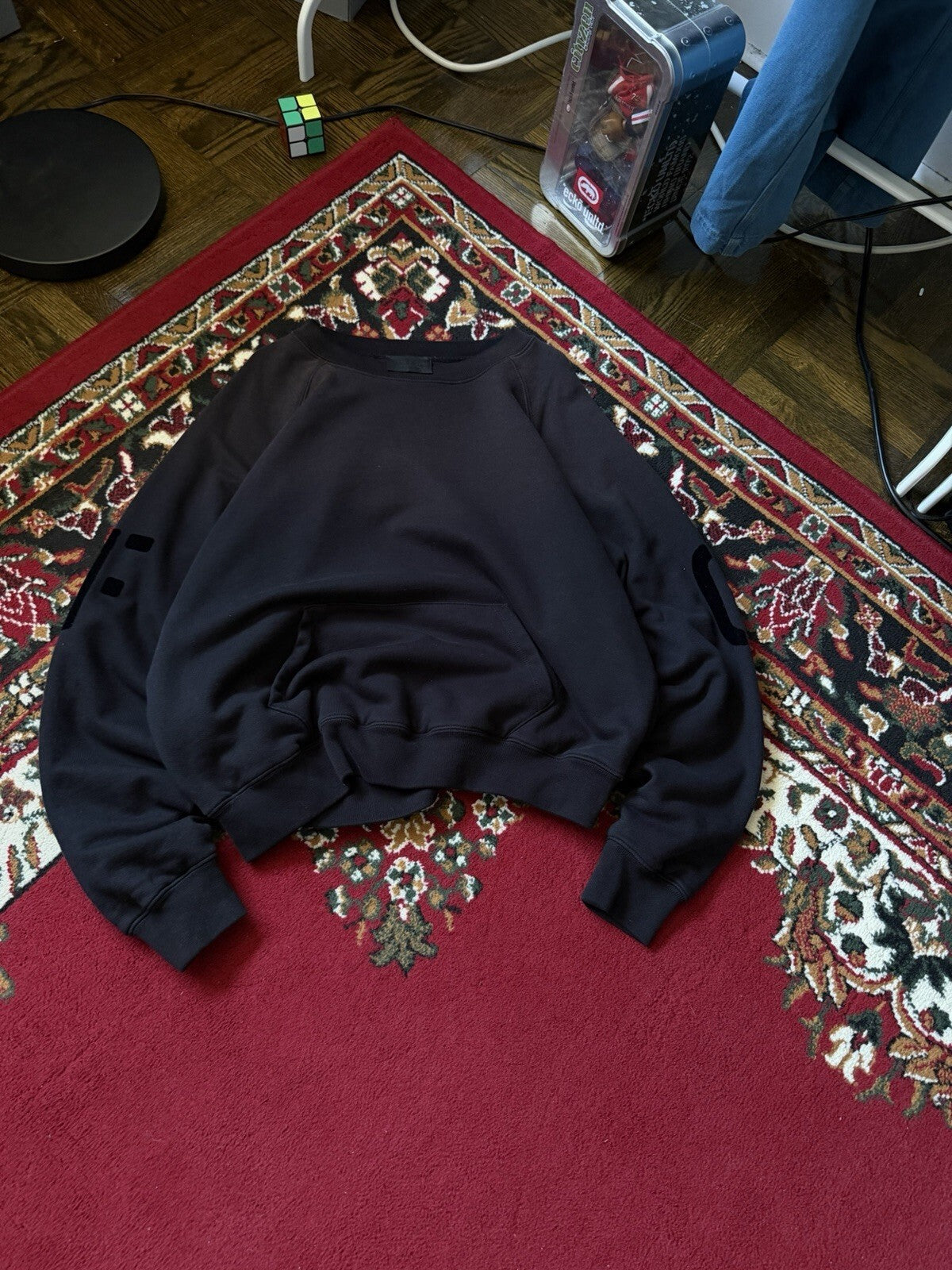 Fear of God 7th Collection FG Logo Double Layered Faded Crewneck Black FOG