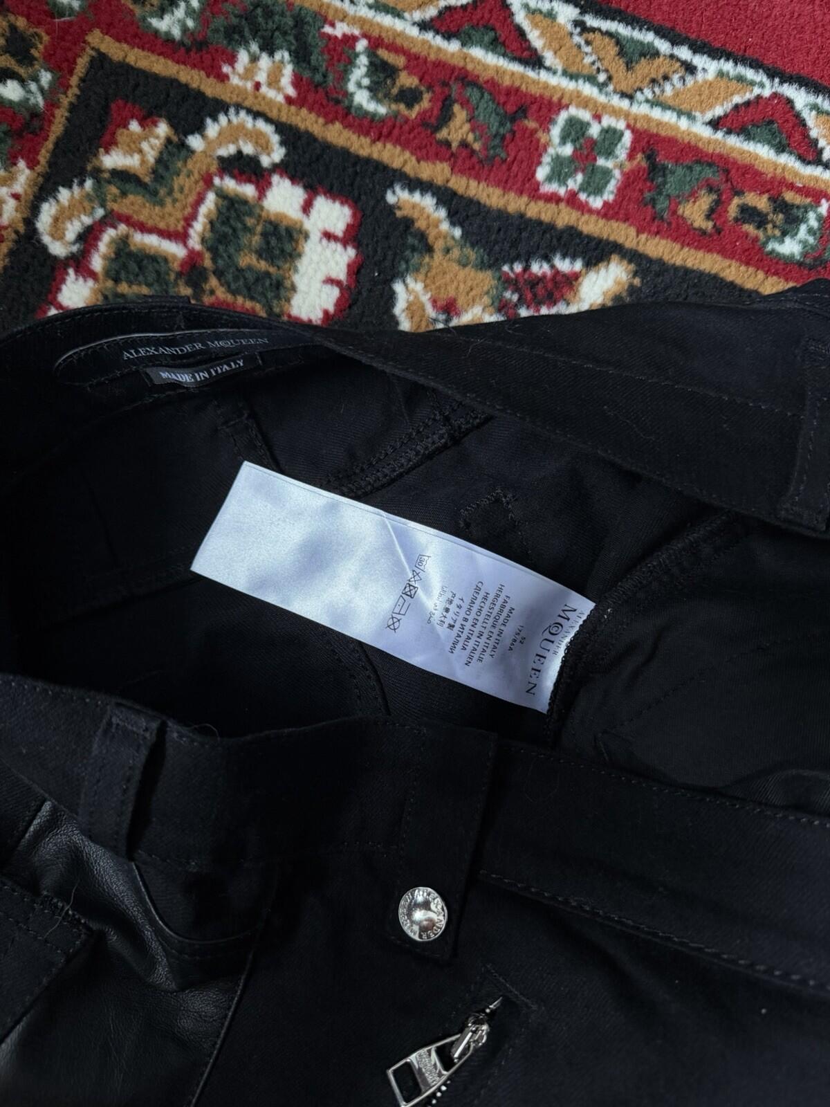 Alexander McQueen All Over Zip Black Slim Jeans - EU 52 Denim Pants