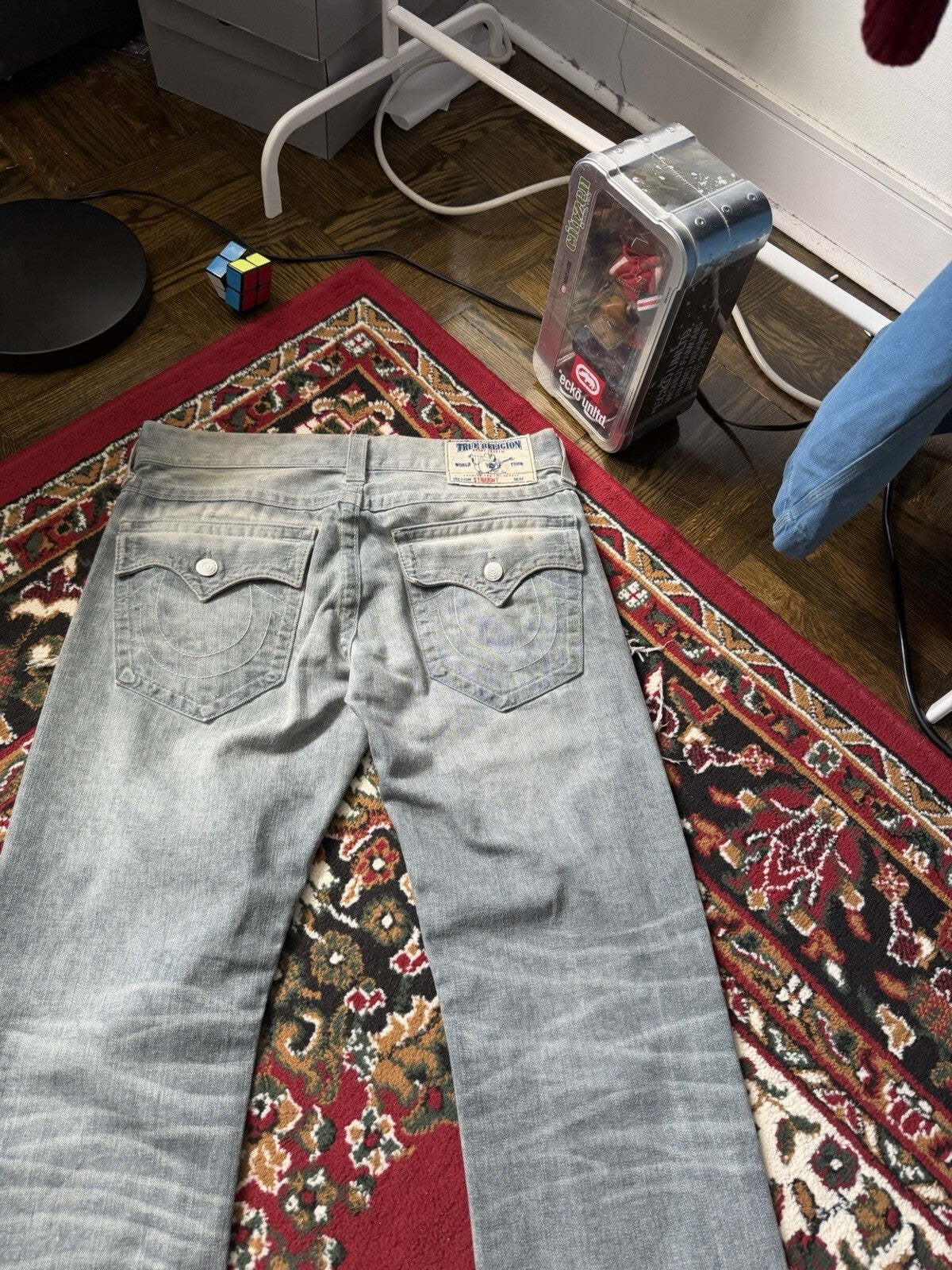 Vintage True Religion Patchwork Jeans Distressed Straight Jeans Y2k 00s